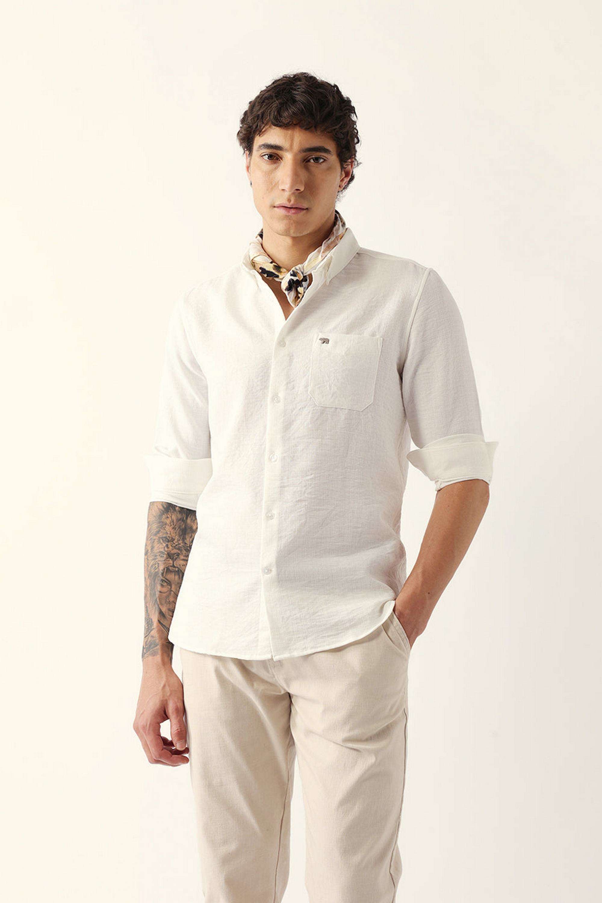 Textured-Blended-Fabric-Slim-Fit-Men-s-Casual-Shirt
