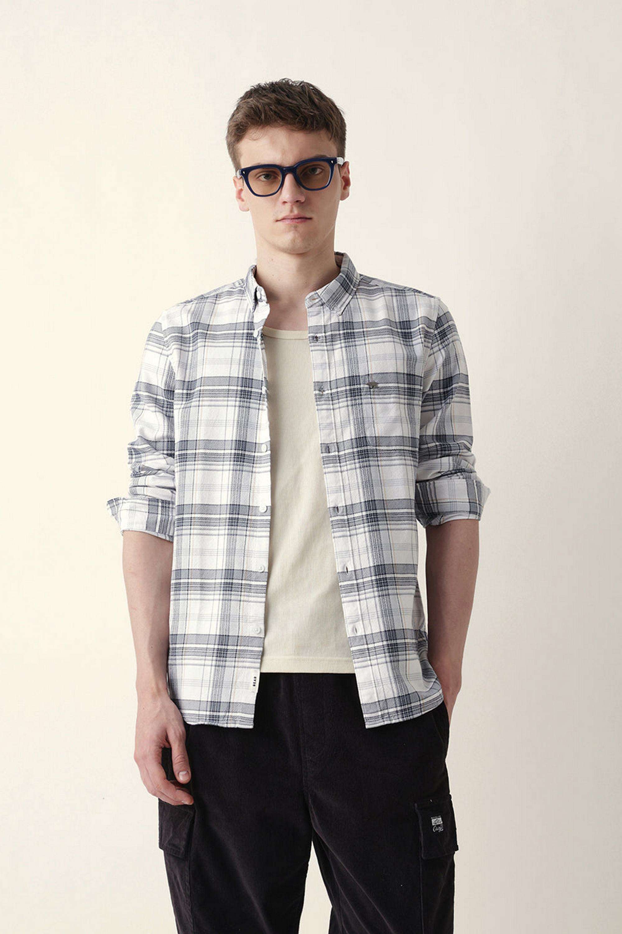 Checks-Cotton-Blend-Slim-Fit-Men-s-Casual-Shirt