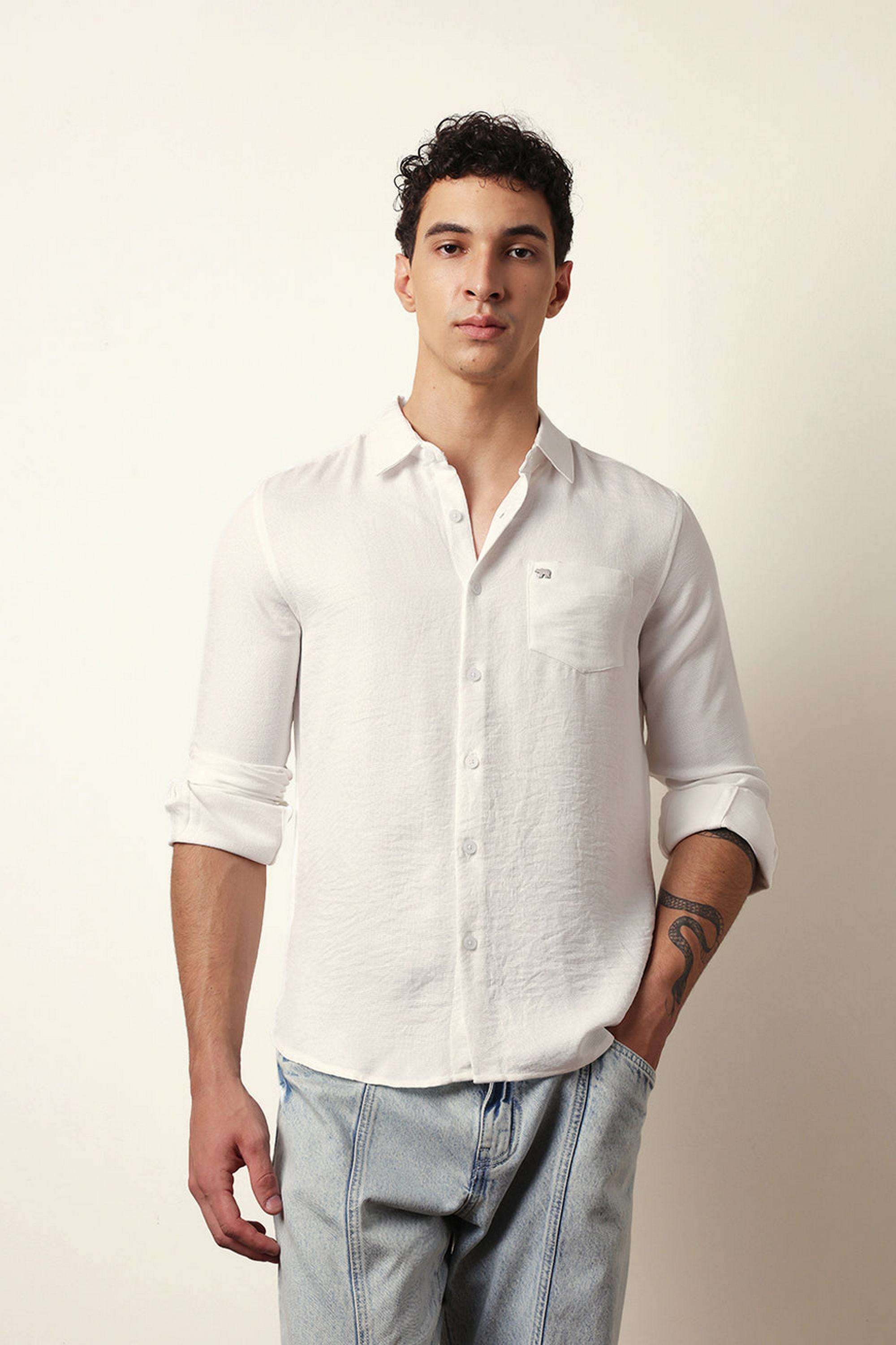 Solid-Cotton-Blend-Slim-Fit-Men-s-Casual-Shirt