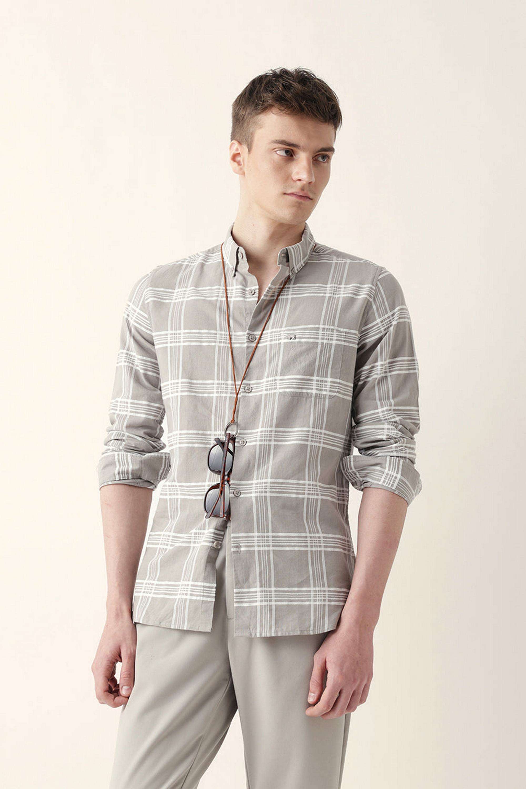 Checks-Cotton-Blend-Slim-Fit-Men-s-Casual-Shirt