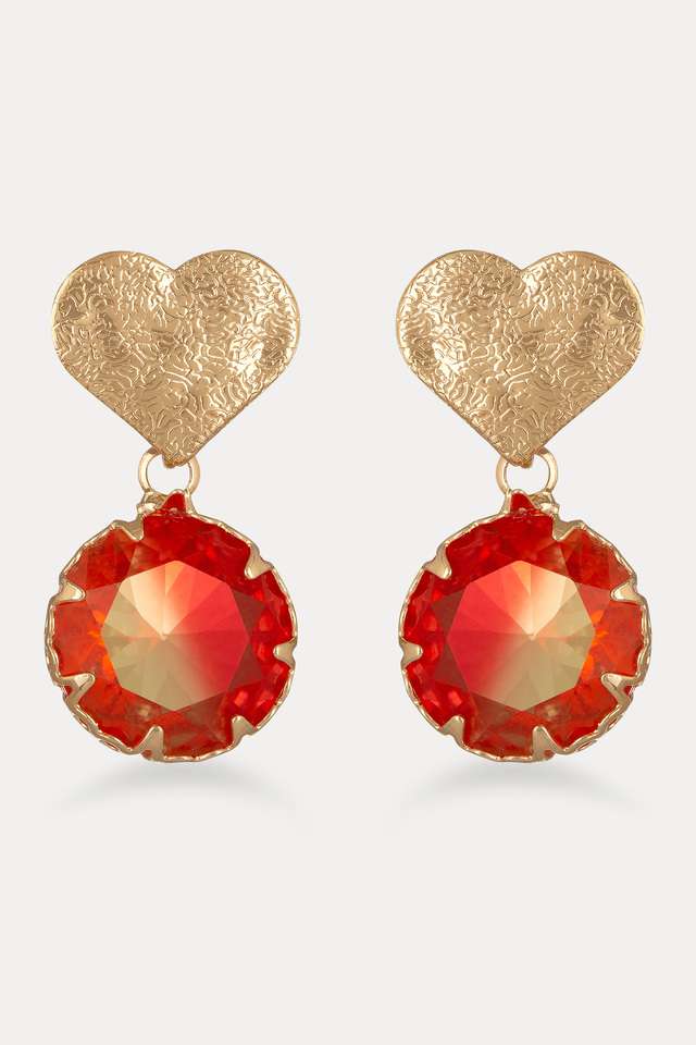 Stylish-Spessartite-Garnet-Brass-Womens-Earrings