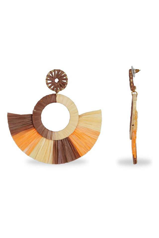 Womens-Multi-Colored-Fabric-Earring