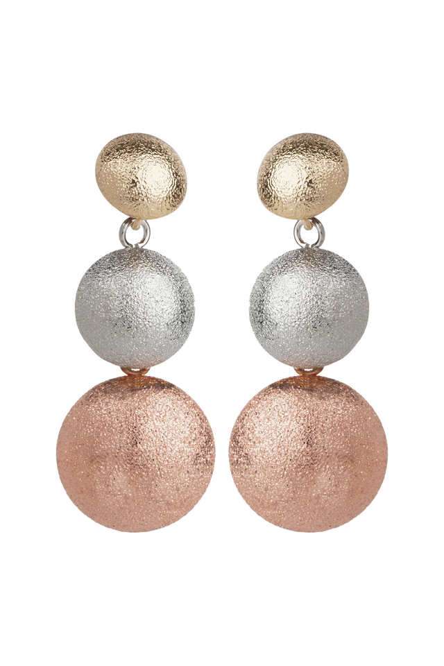 Gold-Copper-And-Bronze-Coloured-Multi-Layer-Drop-Earrings