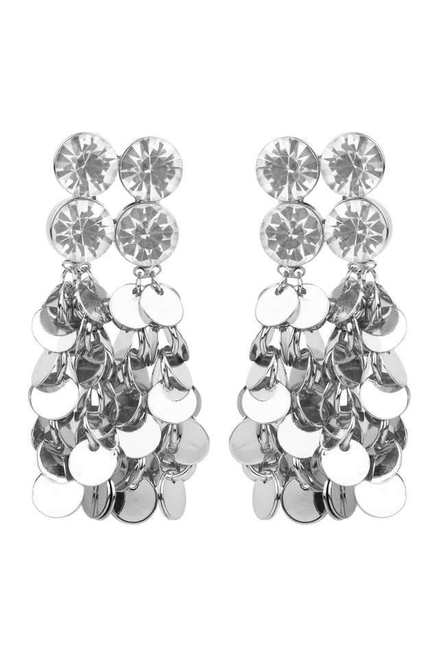 Brass-Metal-Silver-Plated-Earrings