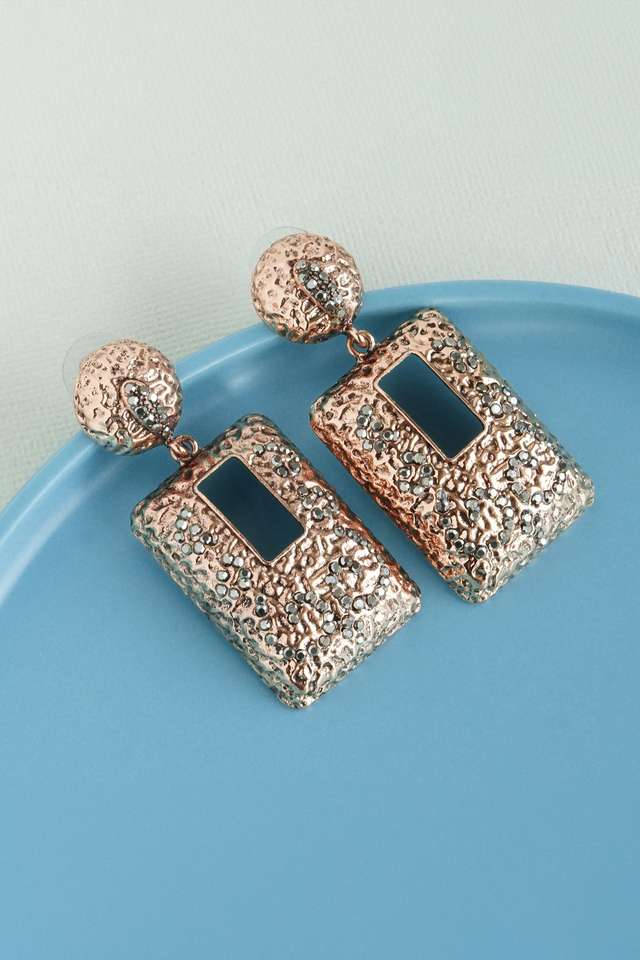 Brass-Metal-Bronze-Plated-Drop-Earrings