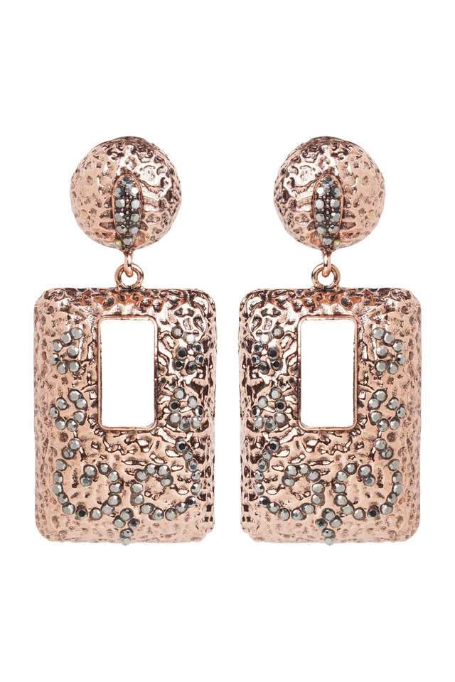 Brass-Metal-Bronze-Plated-Drop-Earrings