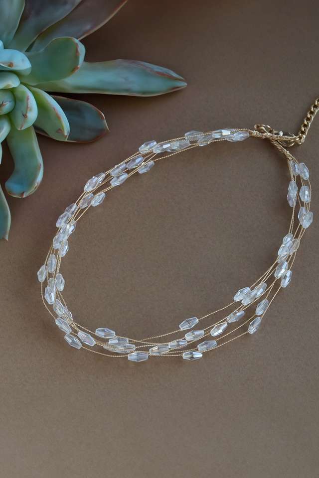 Multi-Layer-Chain-With-White-Cyrstal-Beads-Detailing