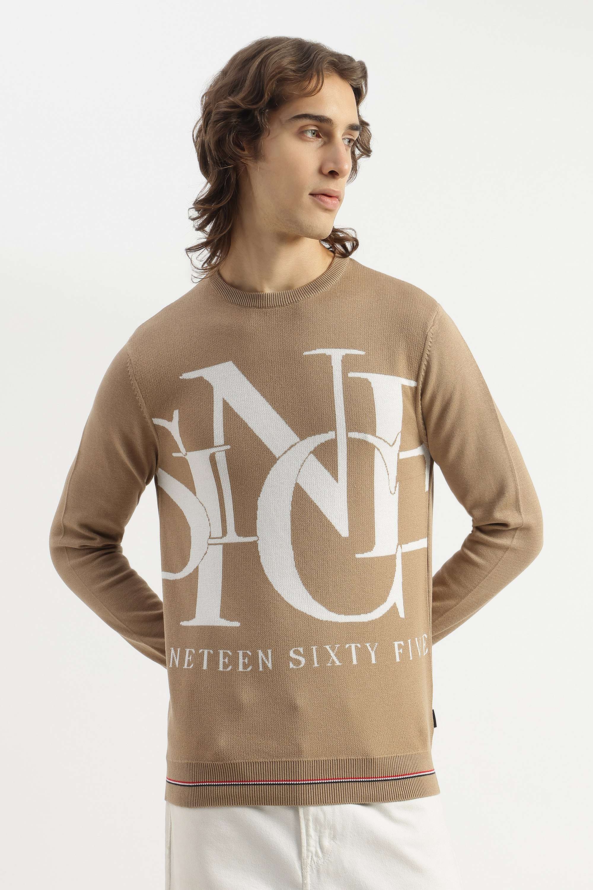 Solid-Cotton-Round-Neck-Men-s-Pullover