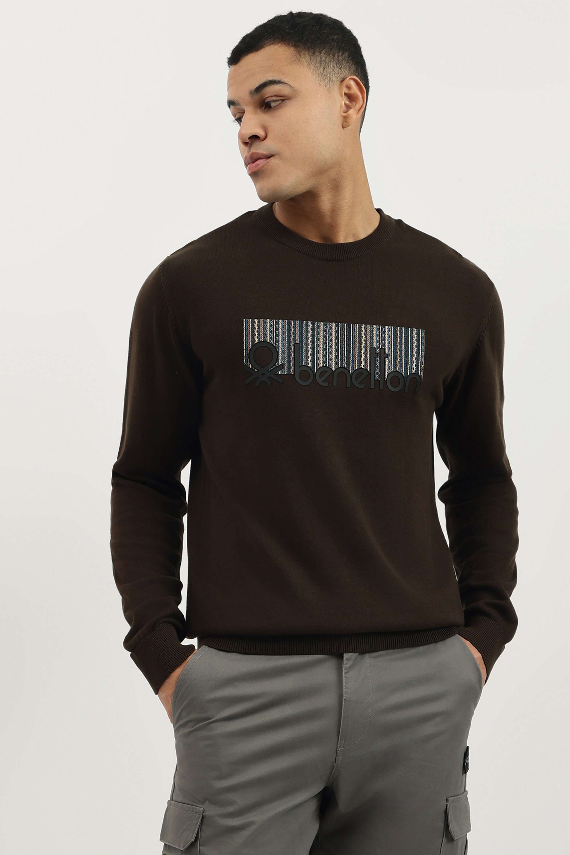 Solid-Cotton-Round-Neck-Men-s-Pullover