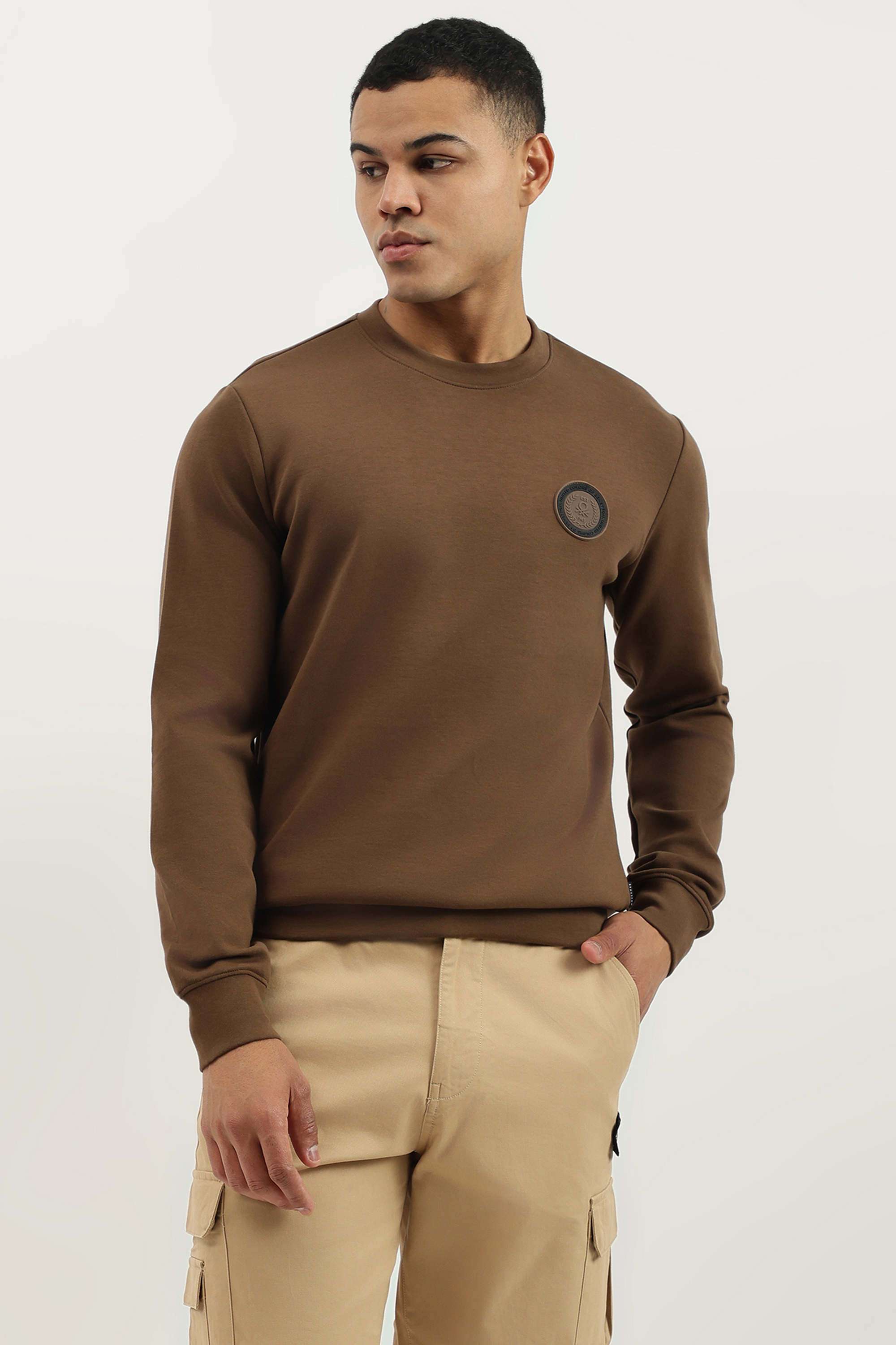 Solid-Round-Neck-Cotton-Men-s-Casual-Wear-Sweatshirt