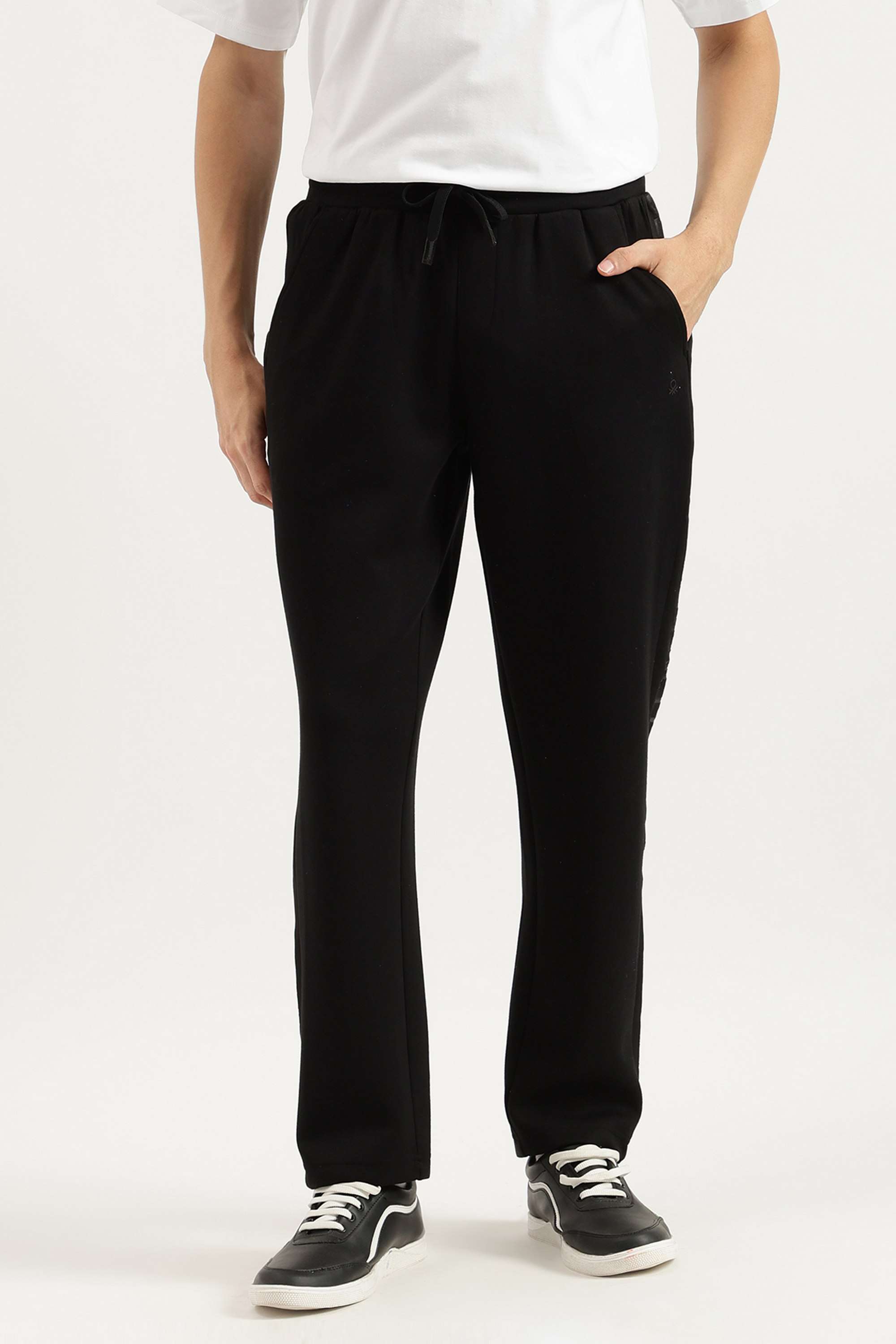 Solid-Polyester-Blend-Regular-Fit-Men-s-Track-Pants