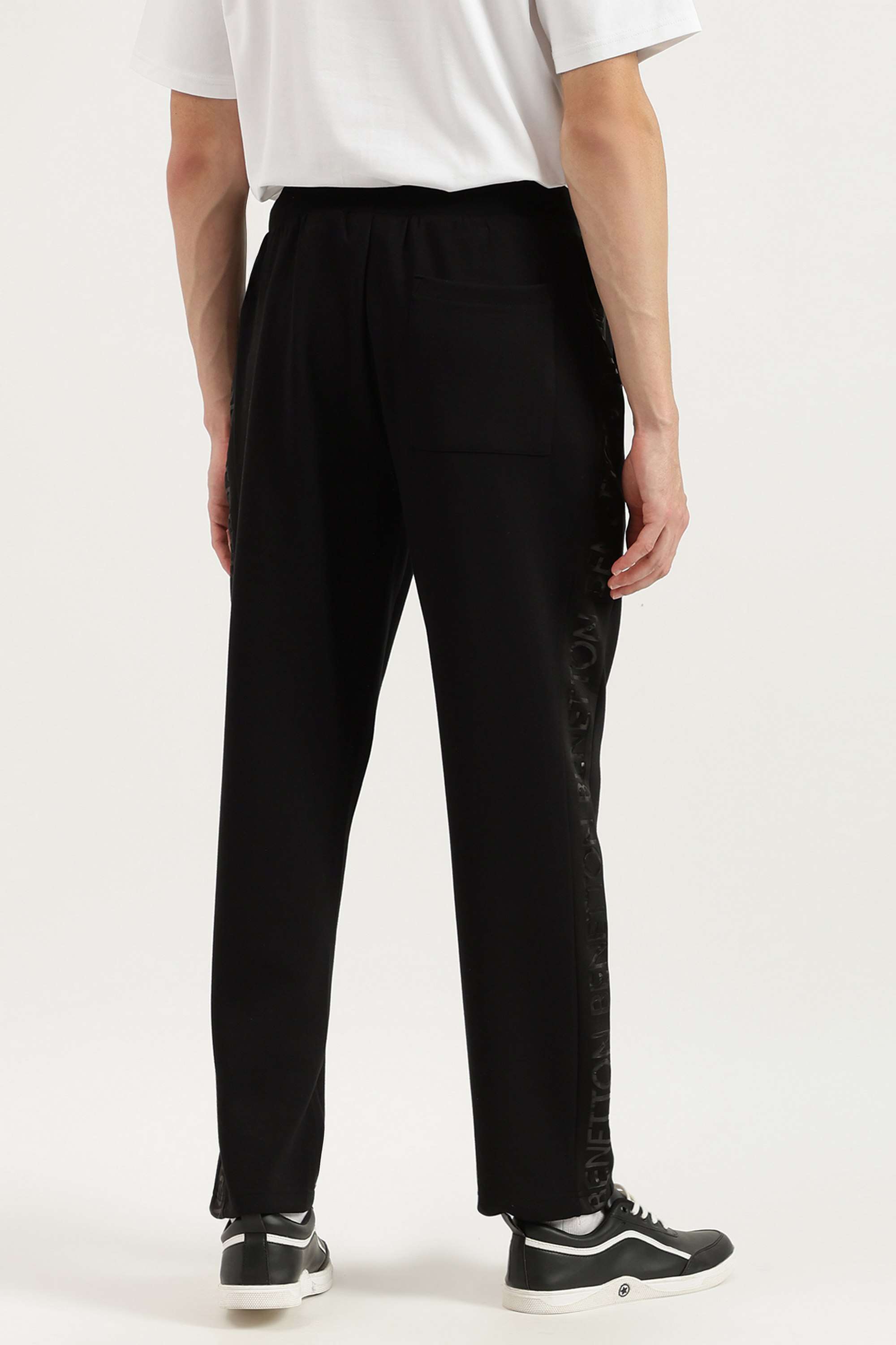 Solid-Polyester-Blend-Regular-Fit-Men-s-Track-Pants