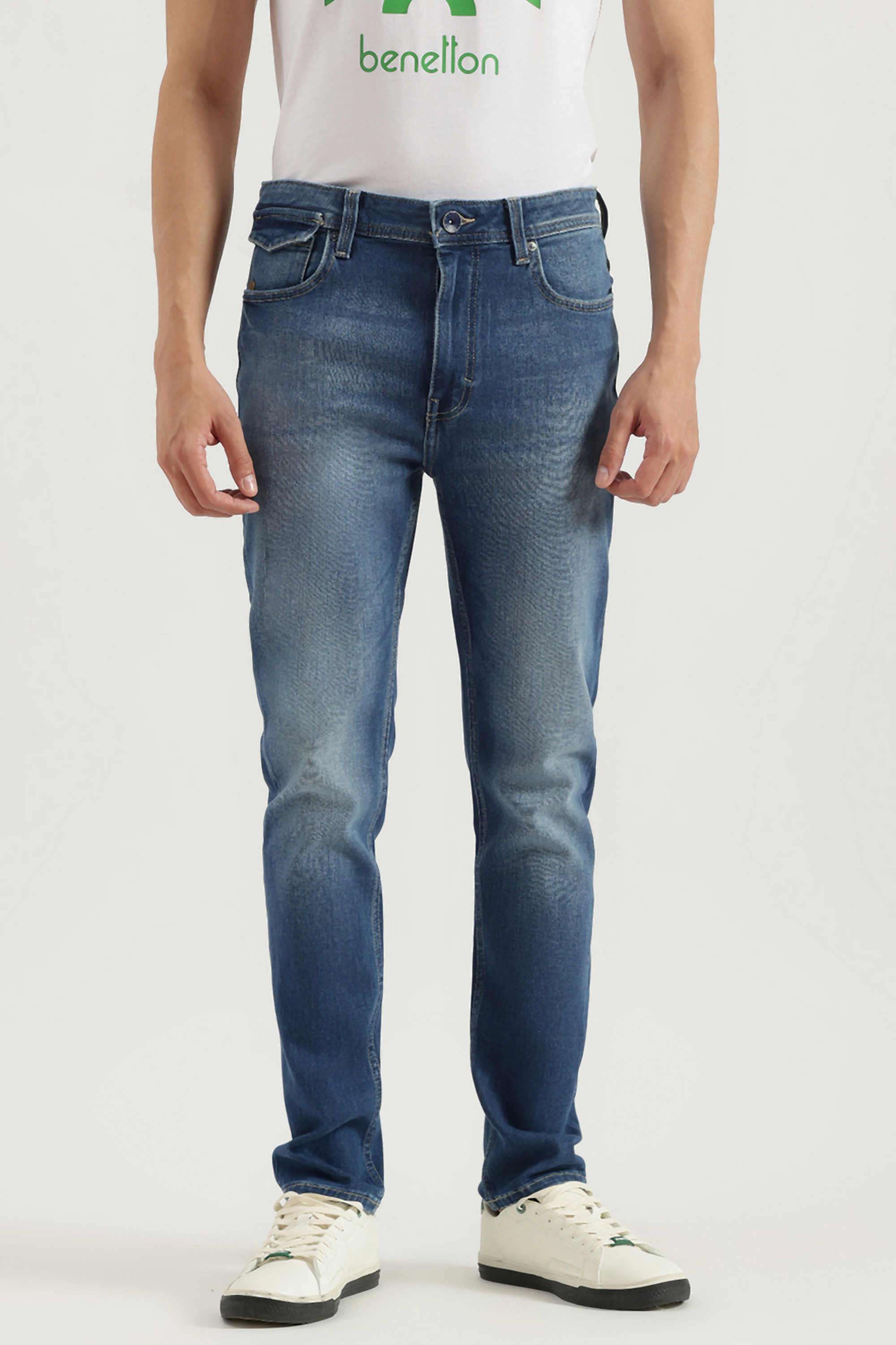 Solid-Polyester-Blend-Regular-Fit-Men-s-Jeans