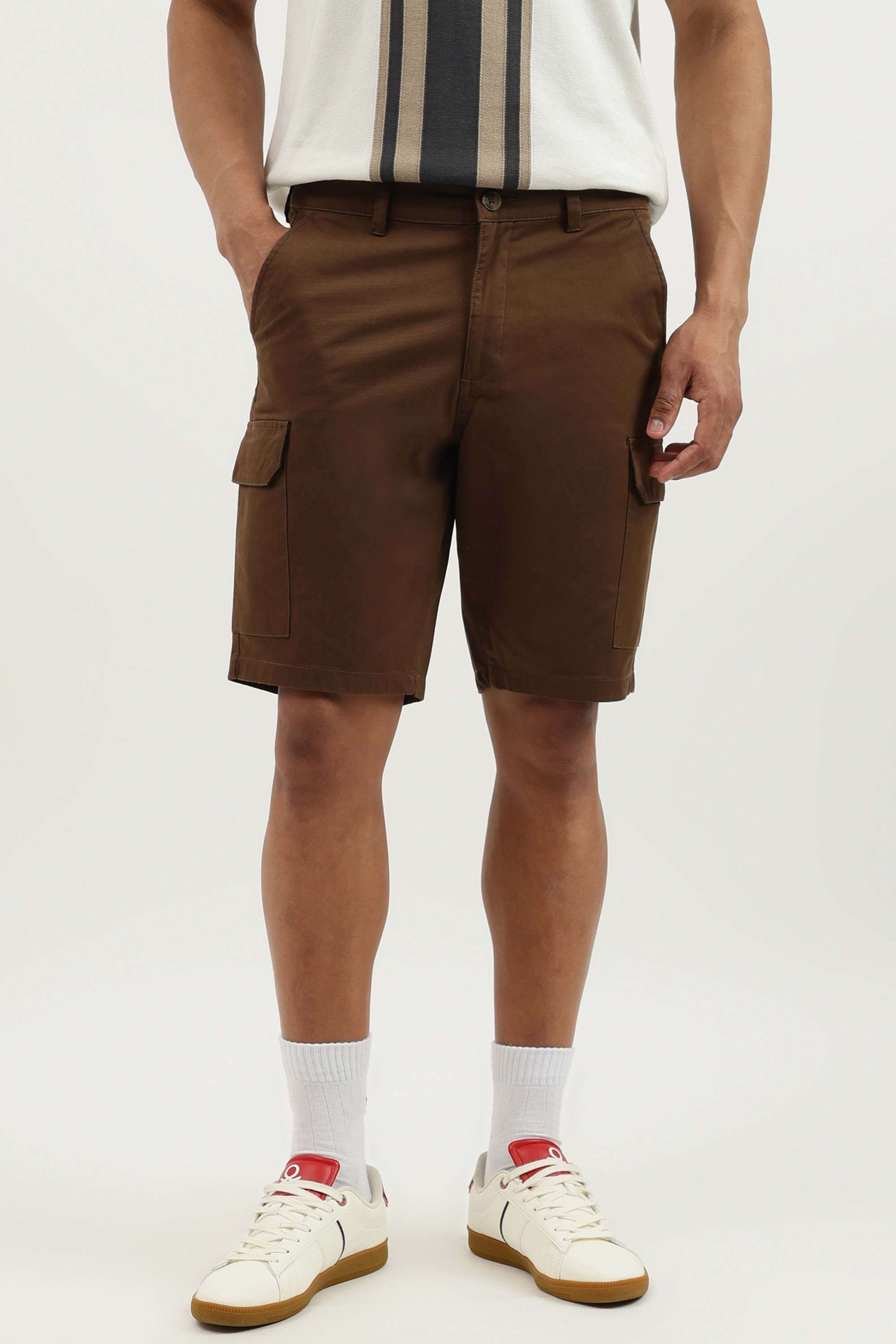 Solid-Relaxed-Fit-Cotton-Men-s-Casual-Wear-Shorts