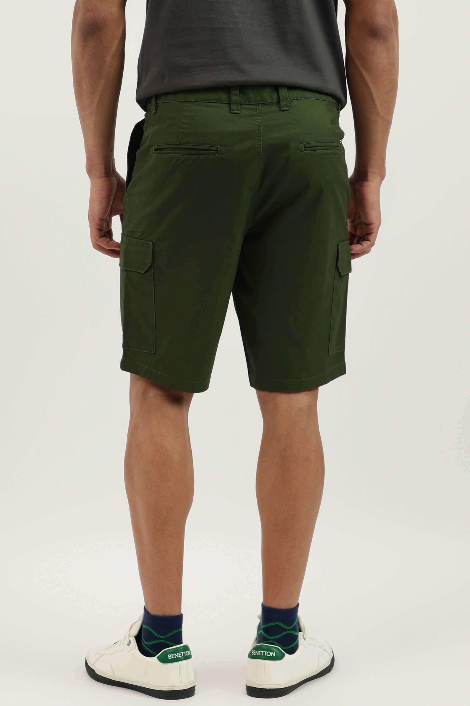 Solid-Relaxed-Fit-Cotton-Men-s-Casual-Wear-Shorts