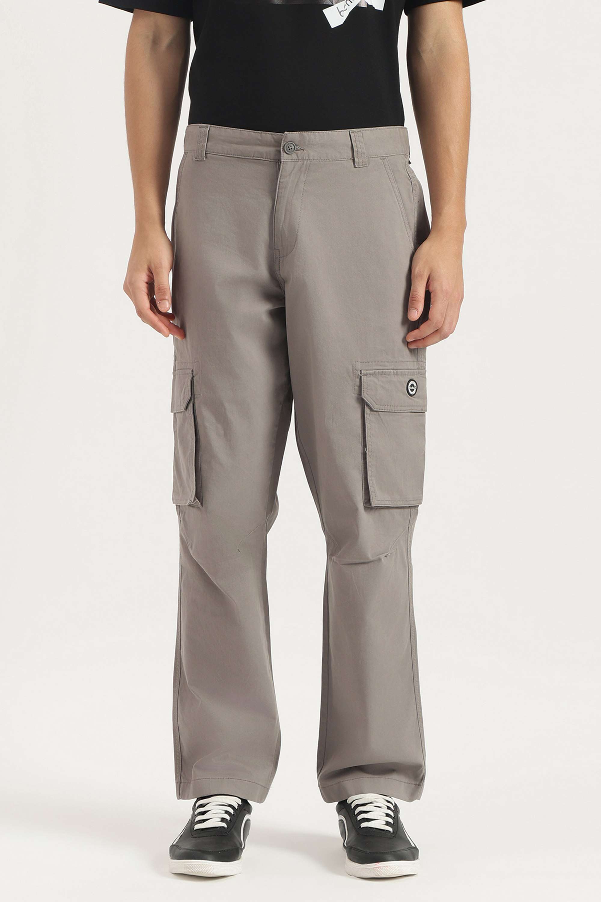 Solid-Cotton-Straight-Fit-Men-s-Casual-Trousers