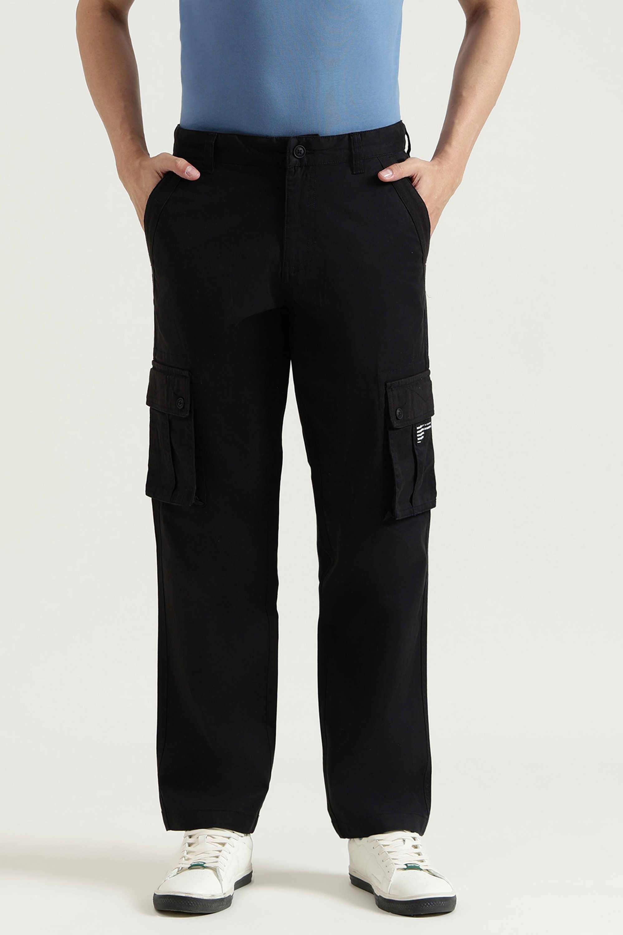Solid-Cotton-Straight-Fit-Men-s-Casual-Trousers