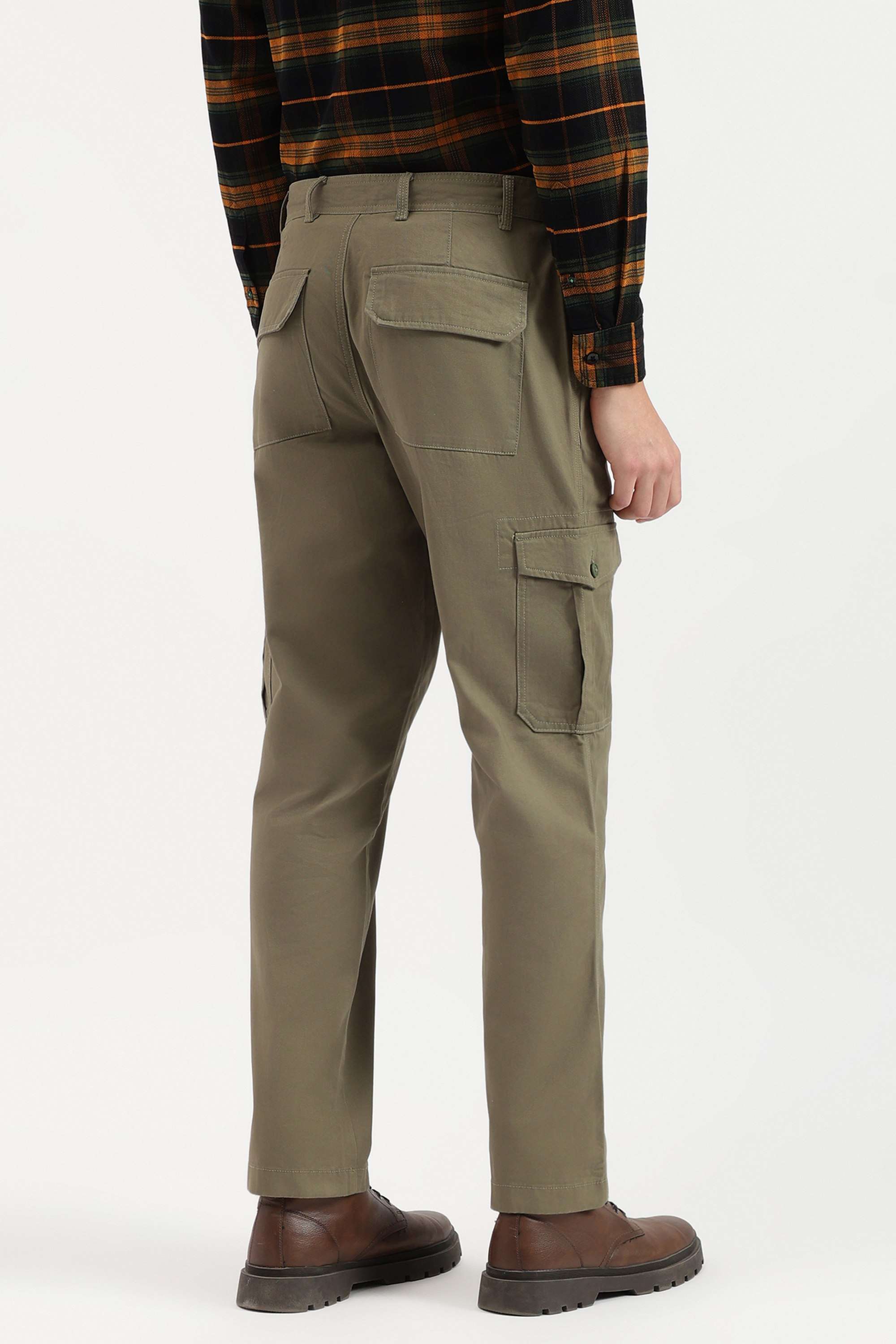 Solid-Cotton-Straight-Fit-Men-s-Casual-Trousers