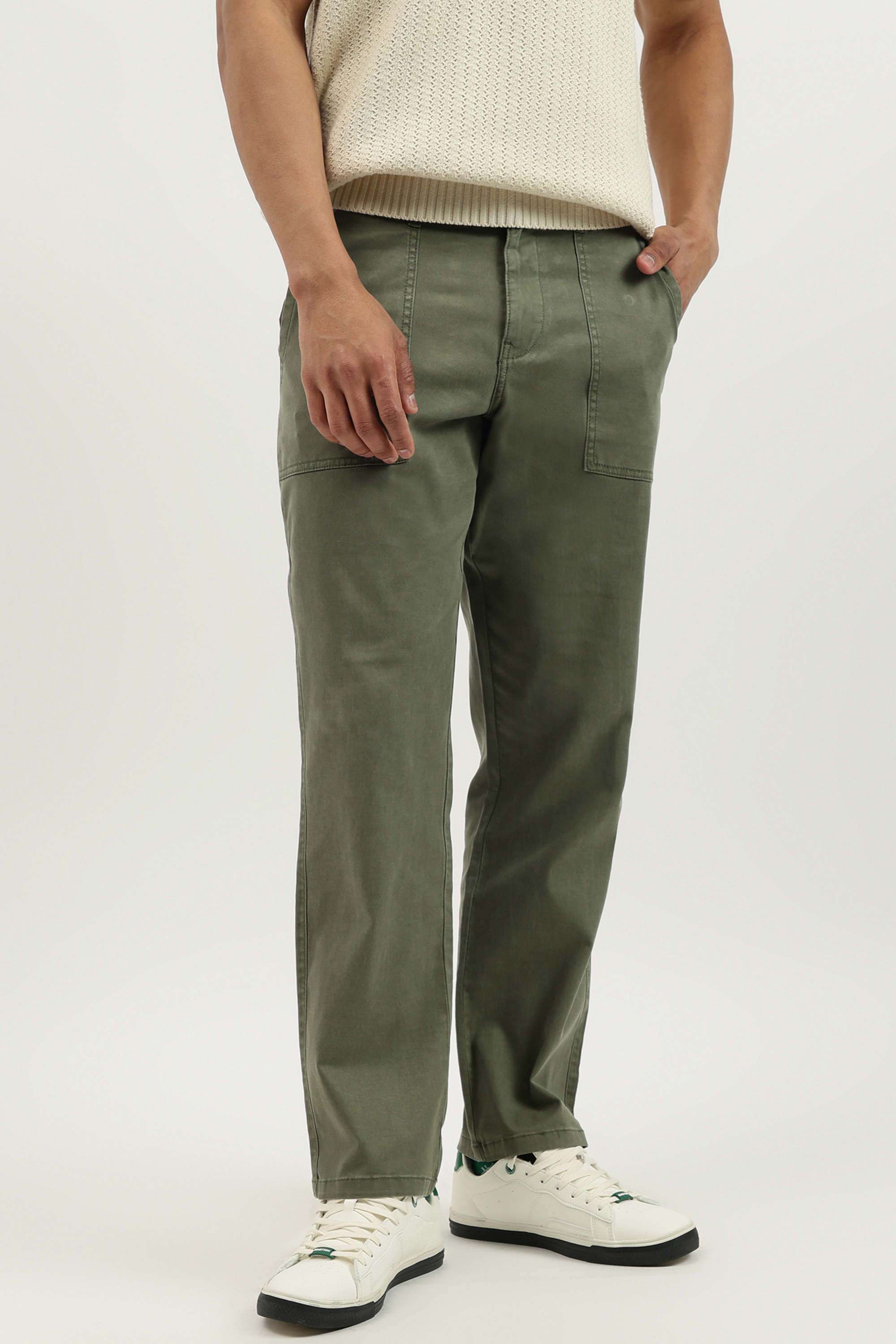 Solid-Straight-Fit-Cotton-Men-s-Casual-Wear-Trousers