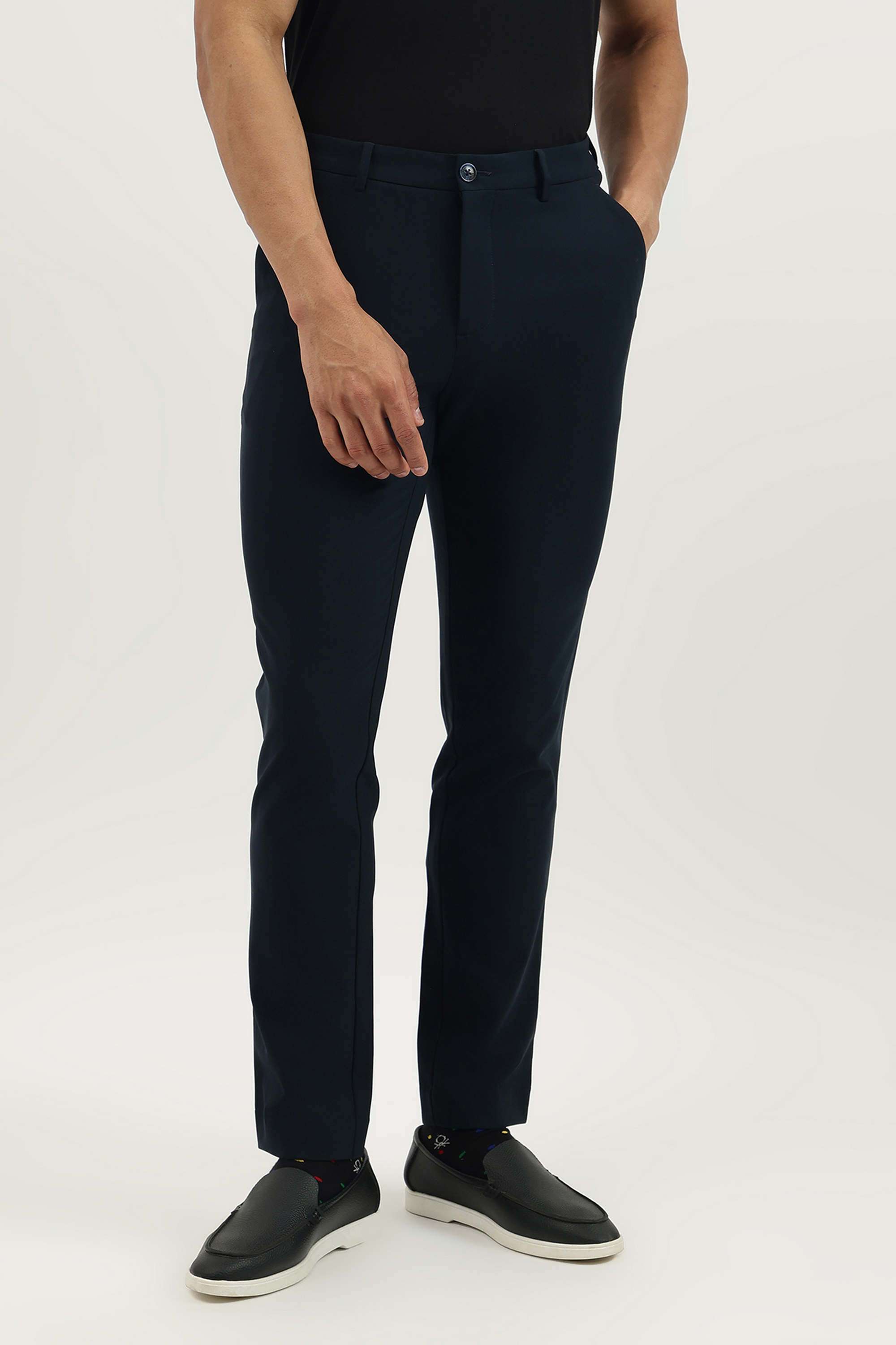 Solid-Slim-Fit-Polyester-Men-s-Casual-Wear-Trousers