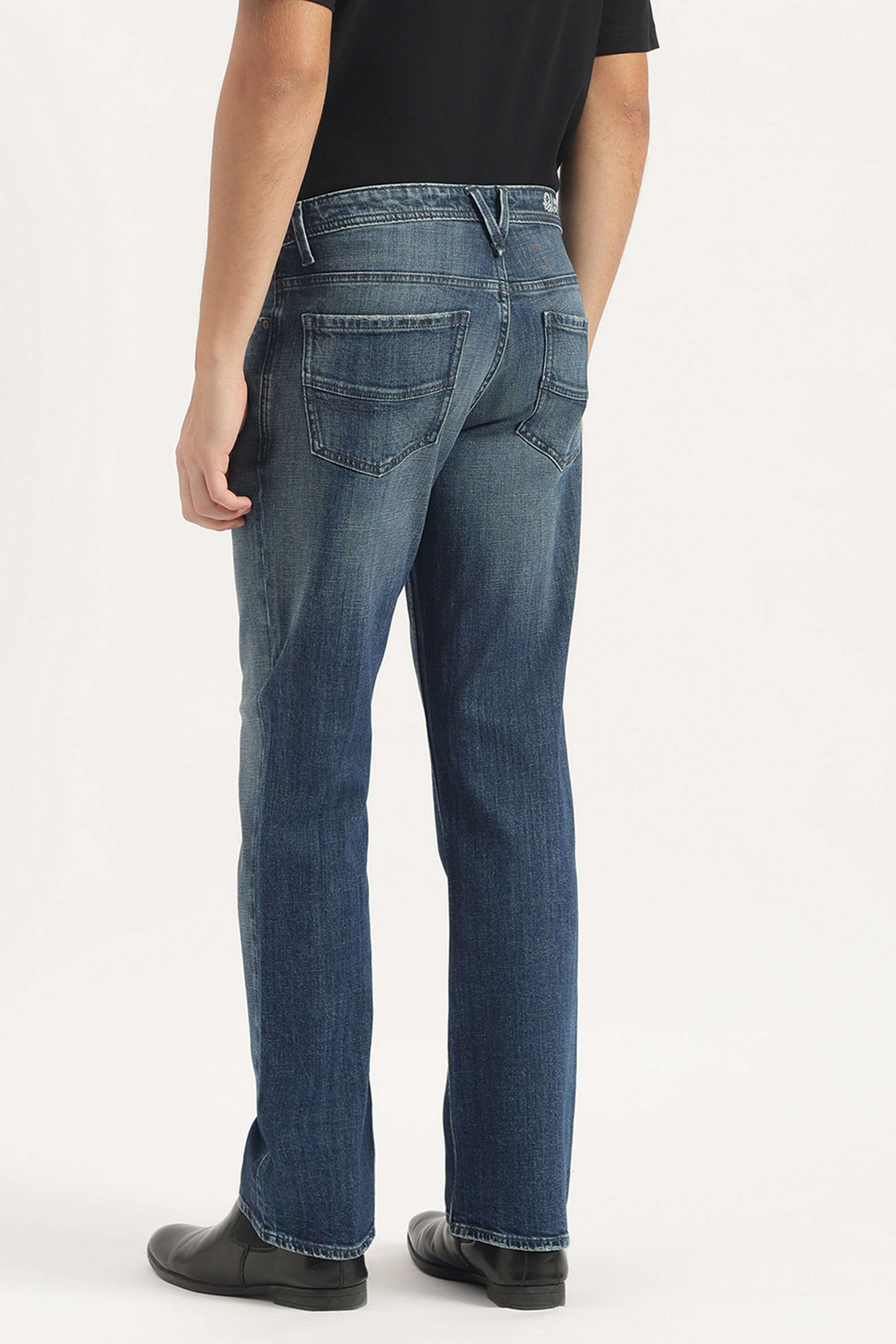 Solid-Cotton-Bootcut-Fit-Men-s-Jeans