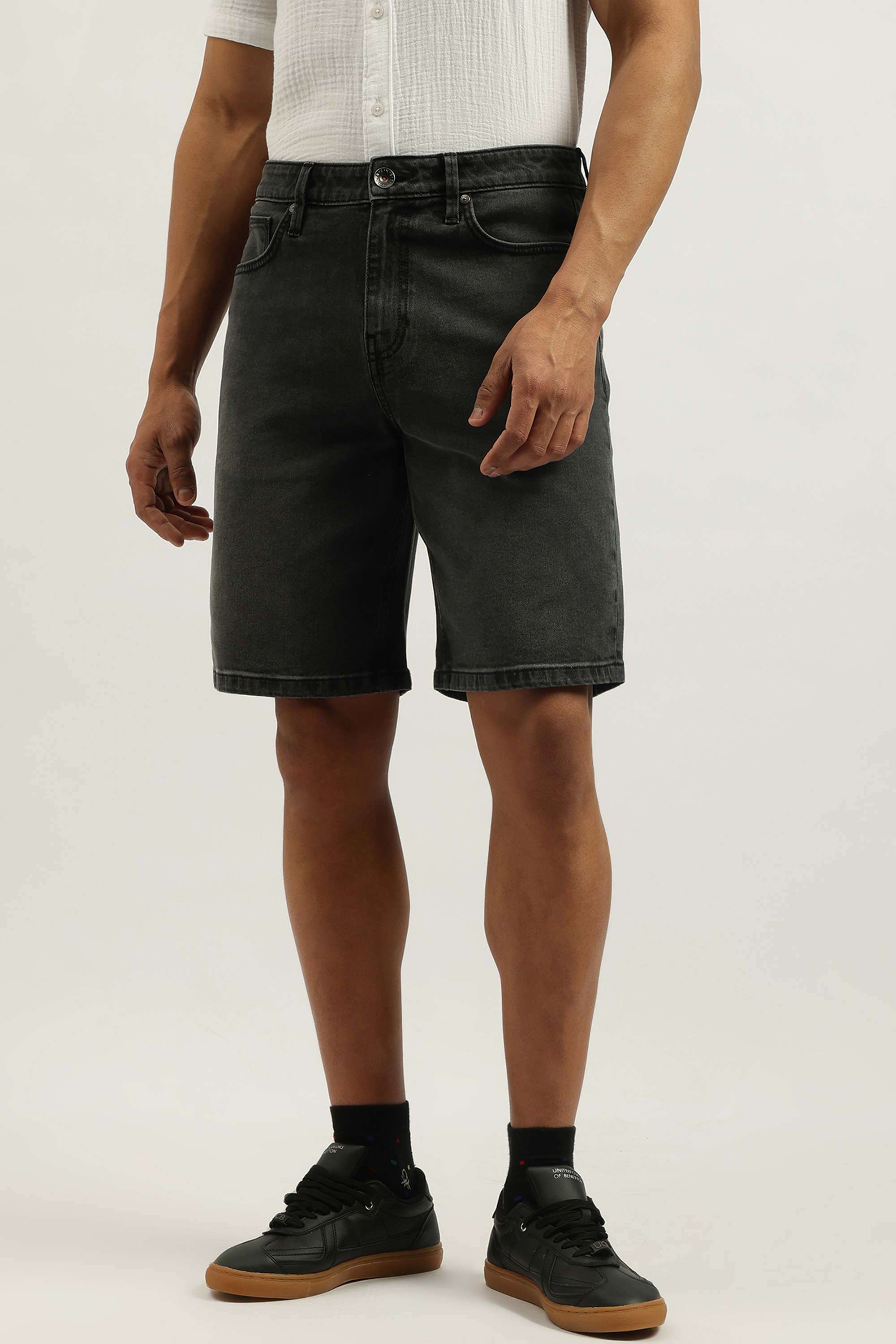 Solid-Relaxed-Fit-Cotton-Men-s-Casual-Wear-Shorts