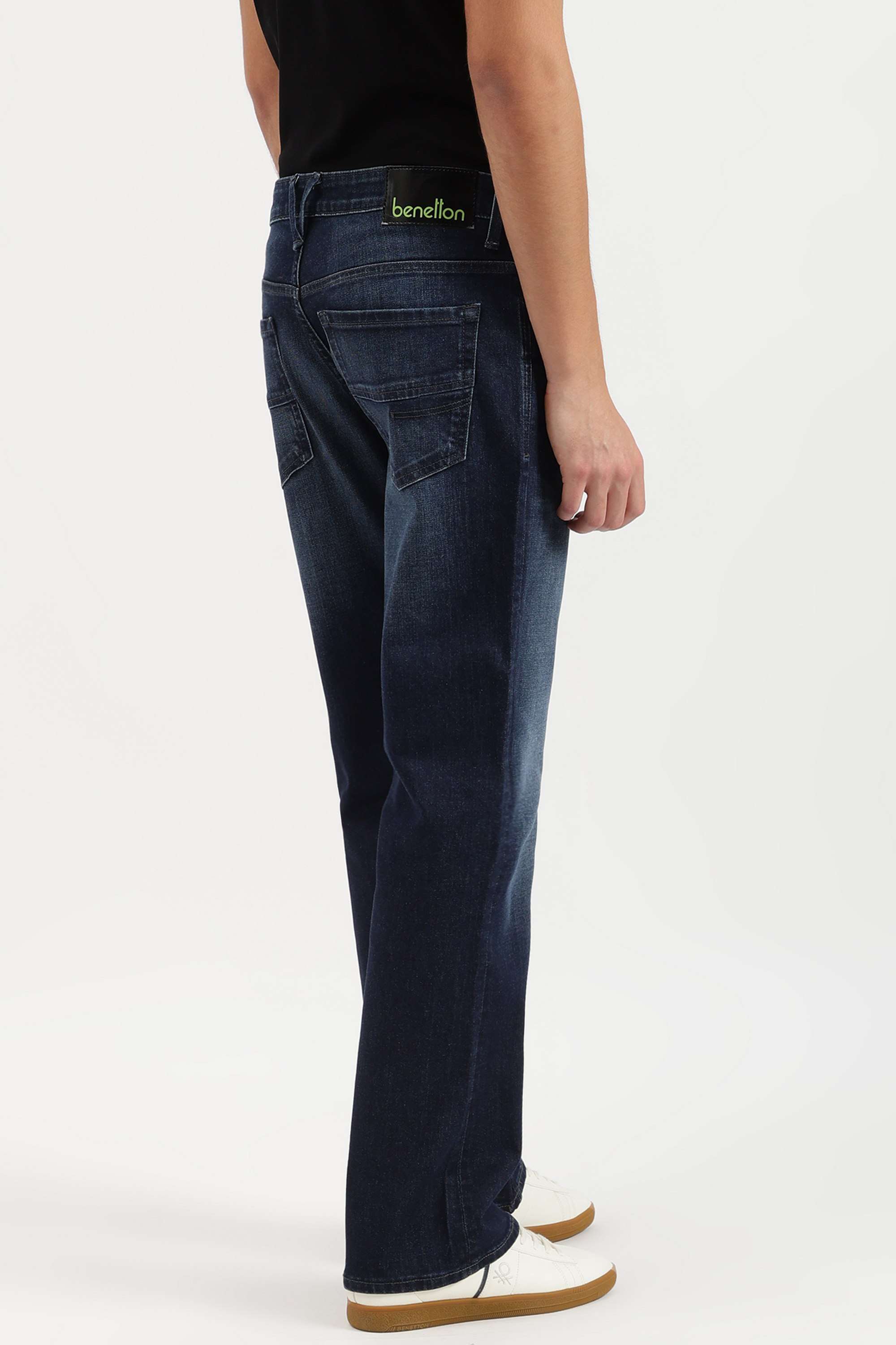 Solid-Polyester-Blend-Bootcut-Fit-Men-s-Jeans