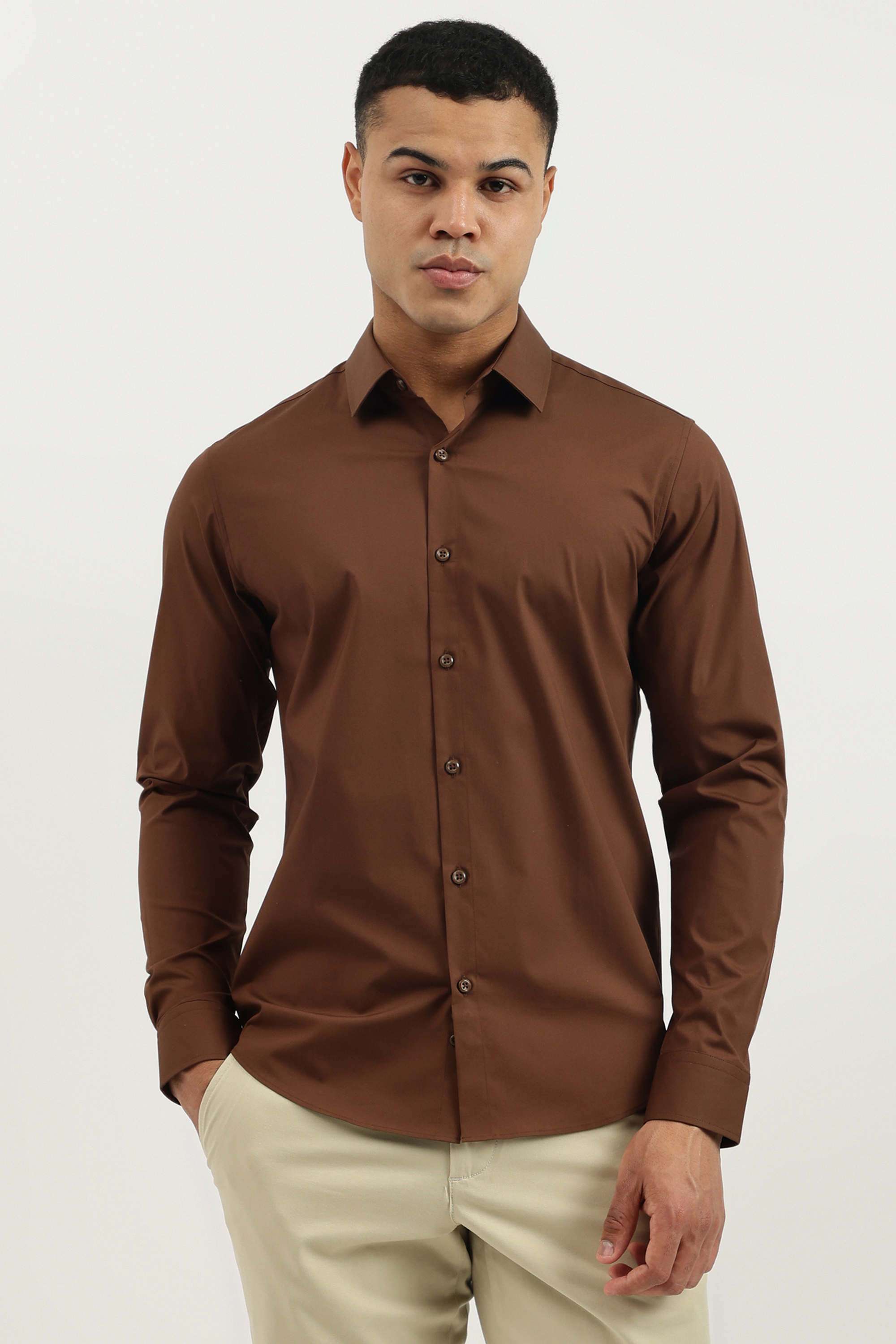 Solid-Cotton-Men-s-Casual-Wear-Shirt