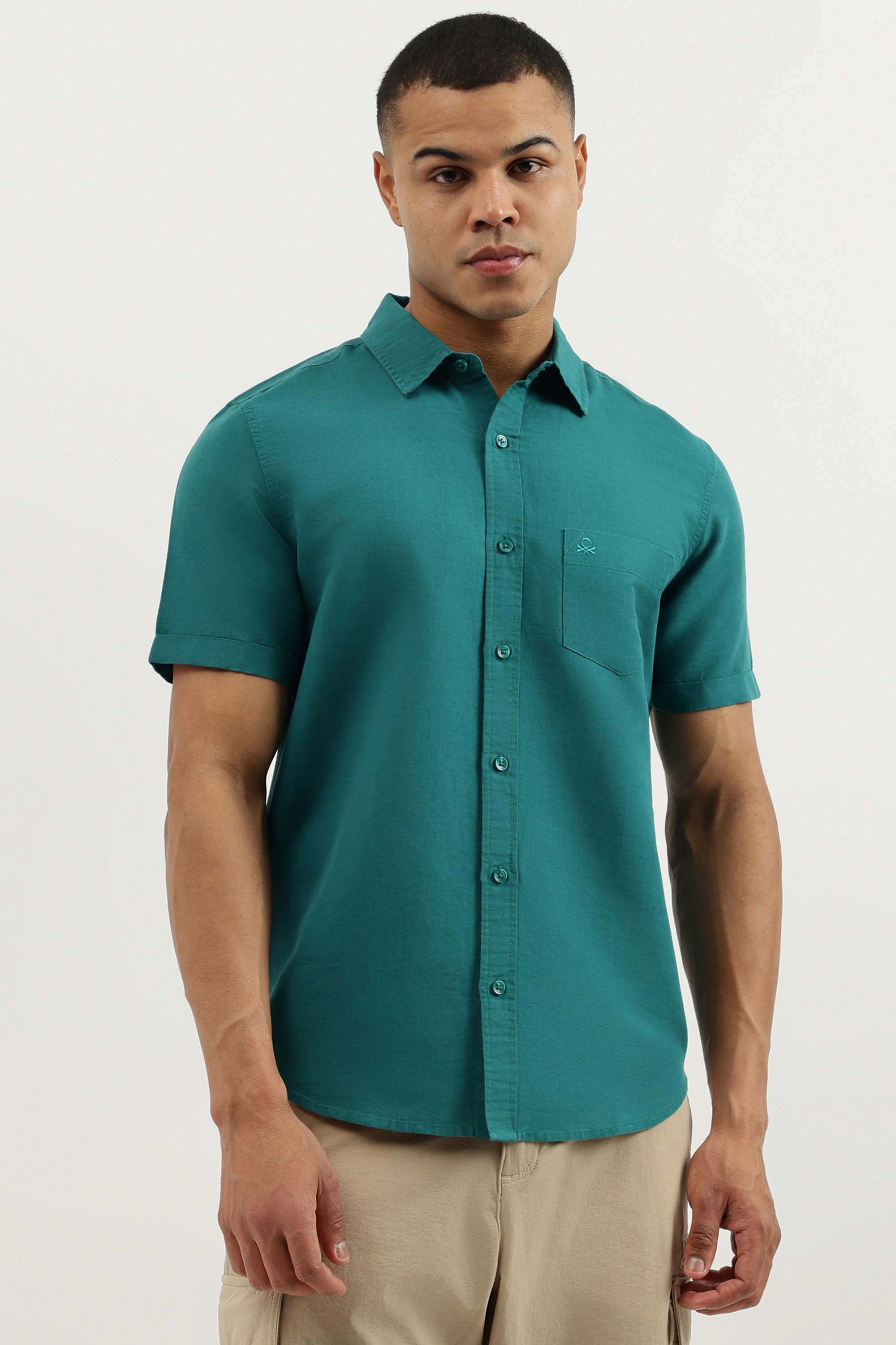 Solid-Cotton-Men-s-Casual-Wear-Shirt