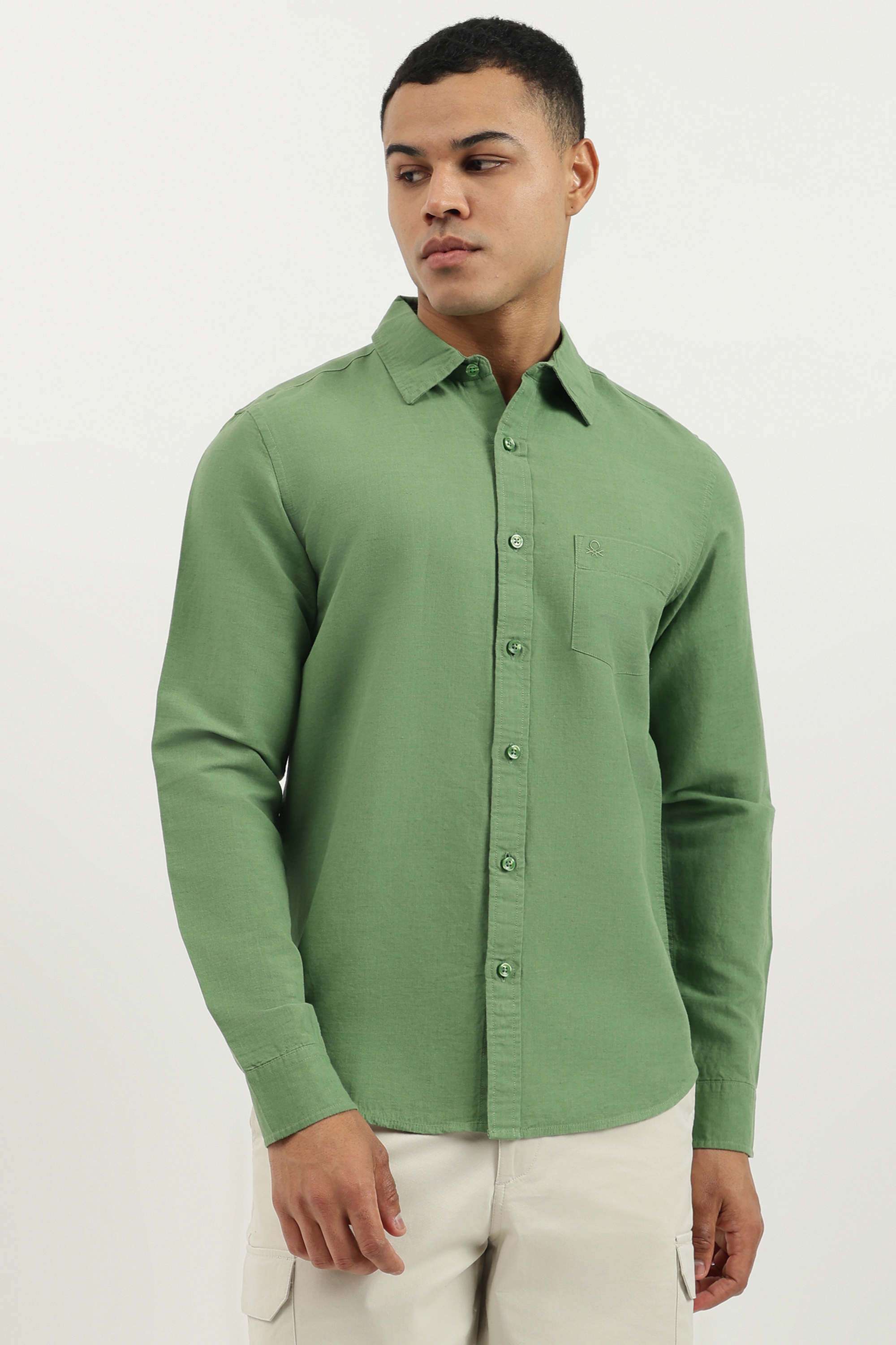 Solid-Cotton-Men-s-Casual-Wear-Shirt