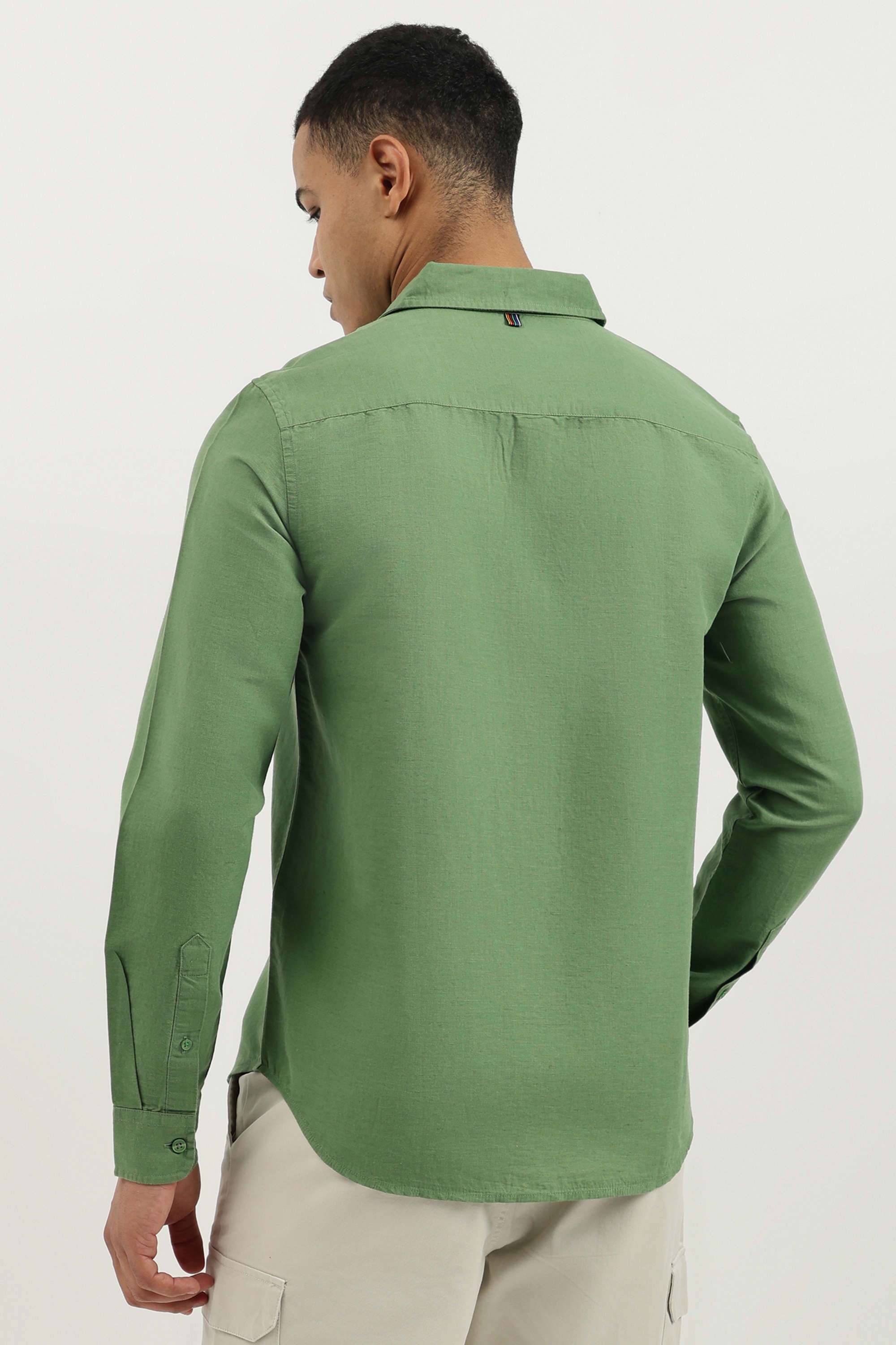 Solid-Cotton-Men-s-Casual-Wear-Shirt