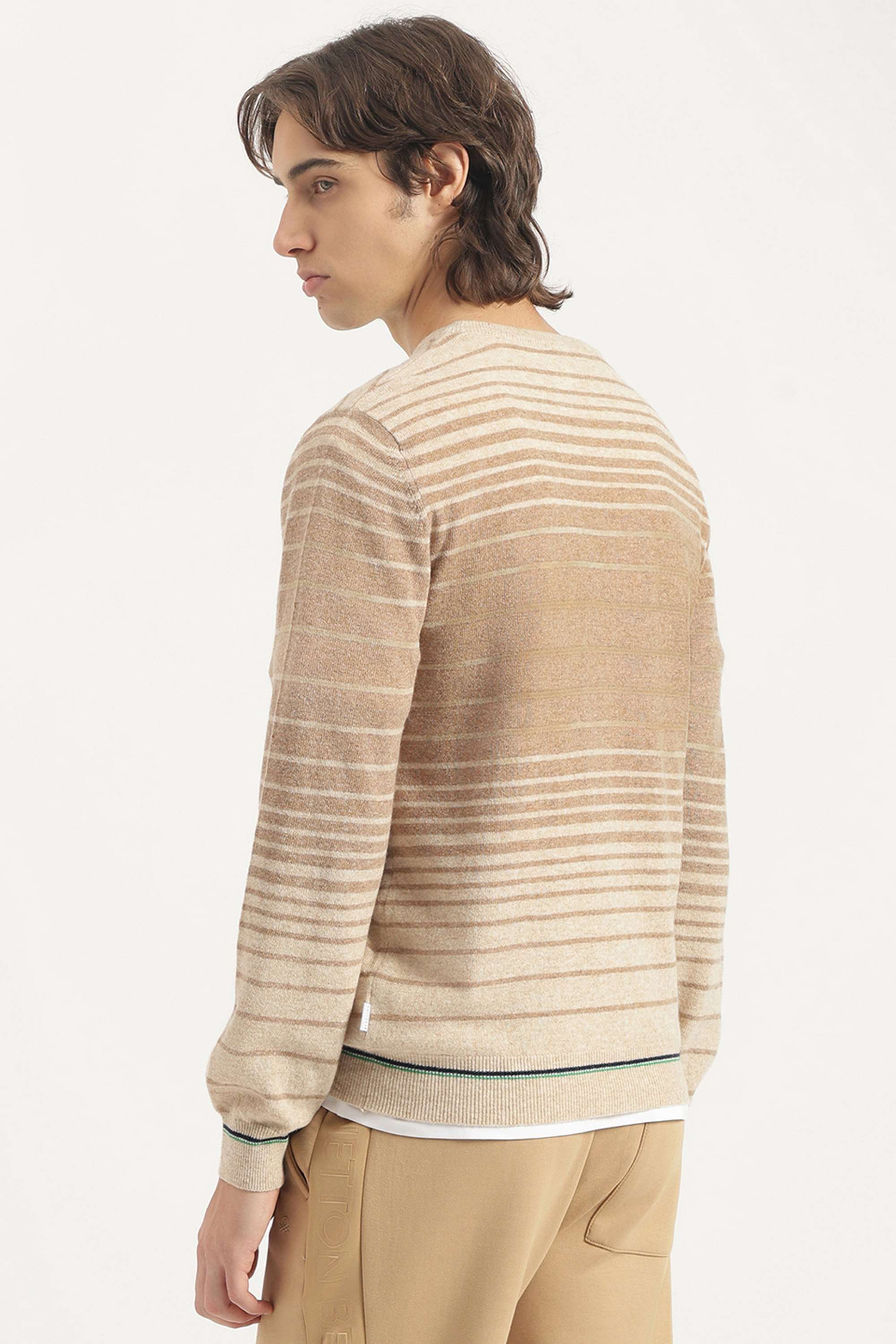 Stripes-Wool-Blend-Round-Neck-Men-s-Pullover
