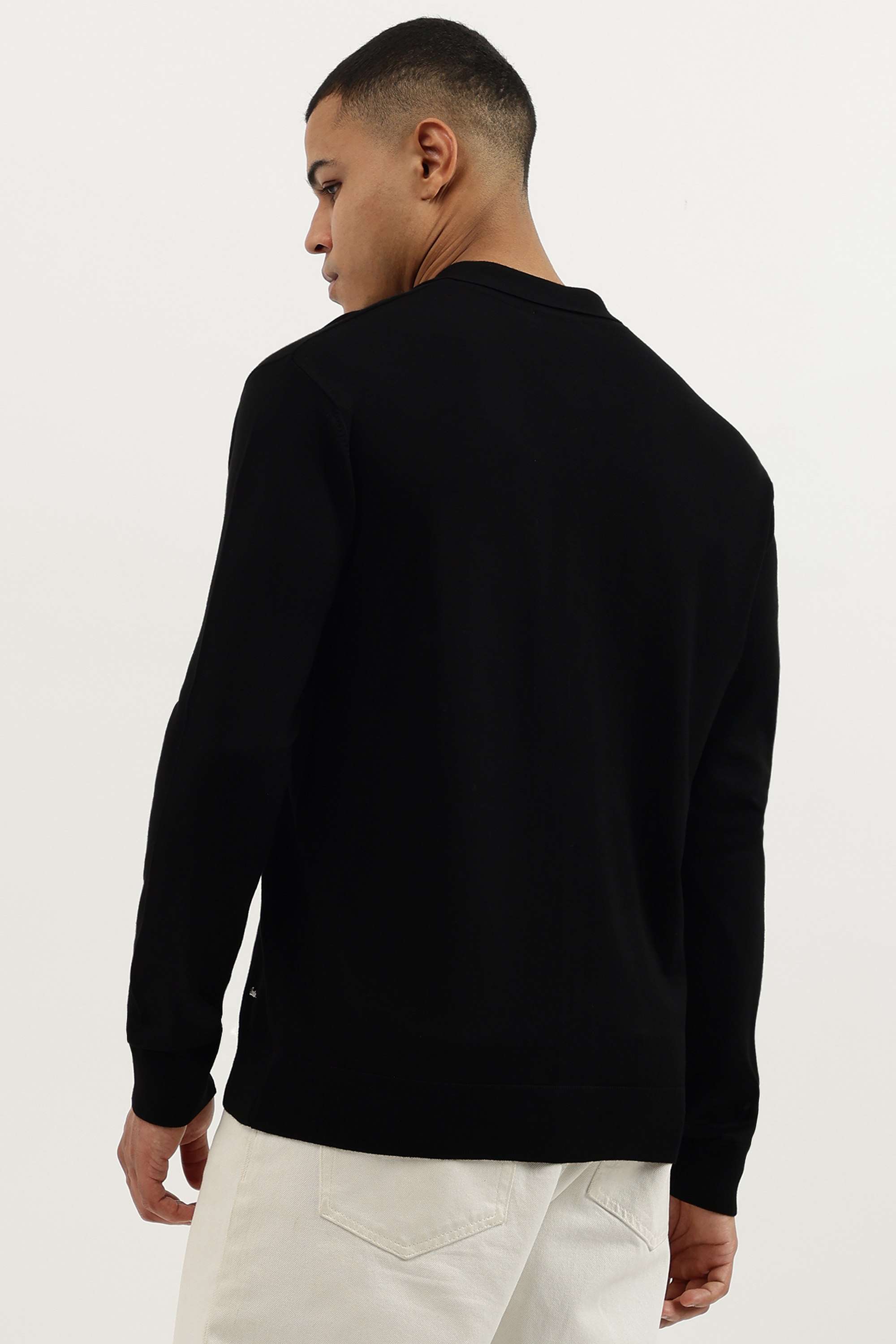 Solid-Viscose-Blend-Polo-Men-s-Pullover