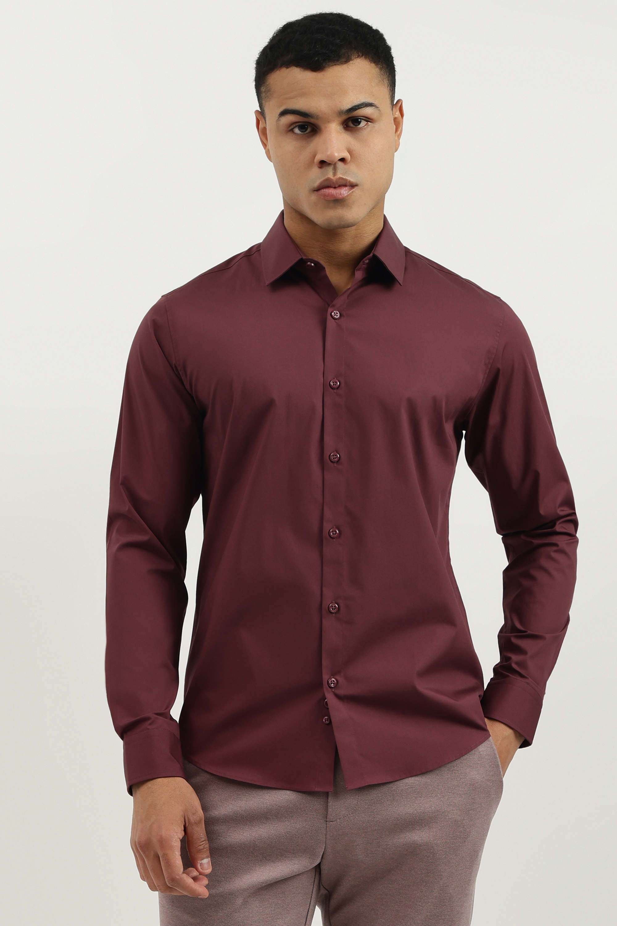 Solid-Cotton-Men-s-Casual-Wear-Shirt