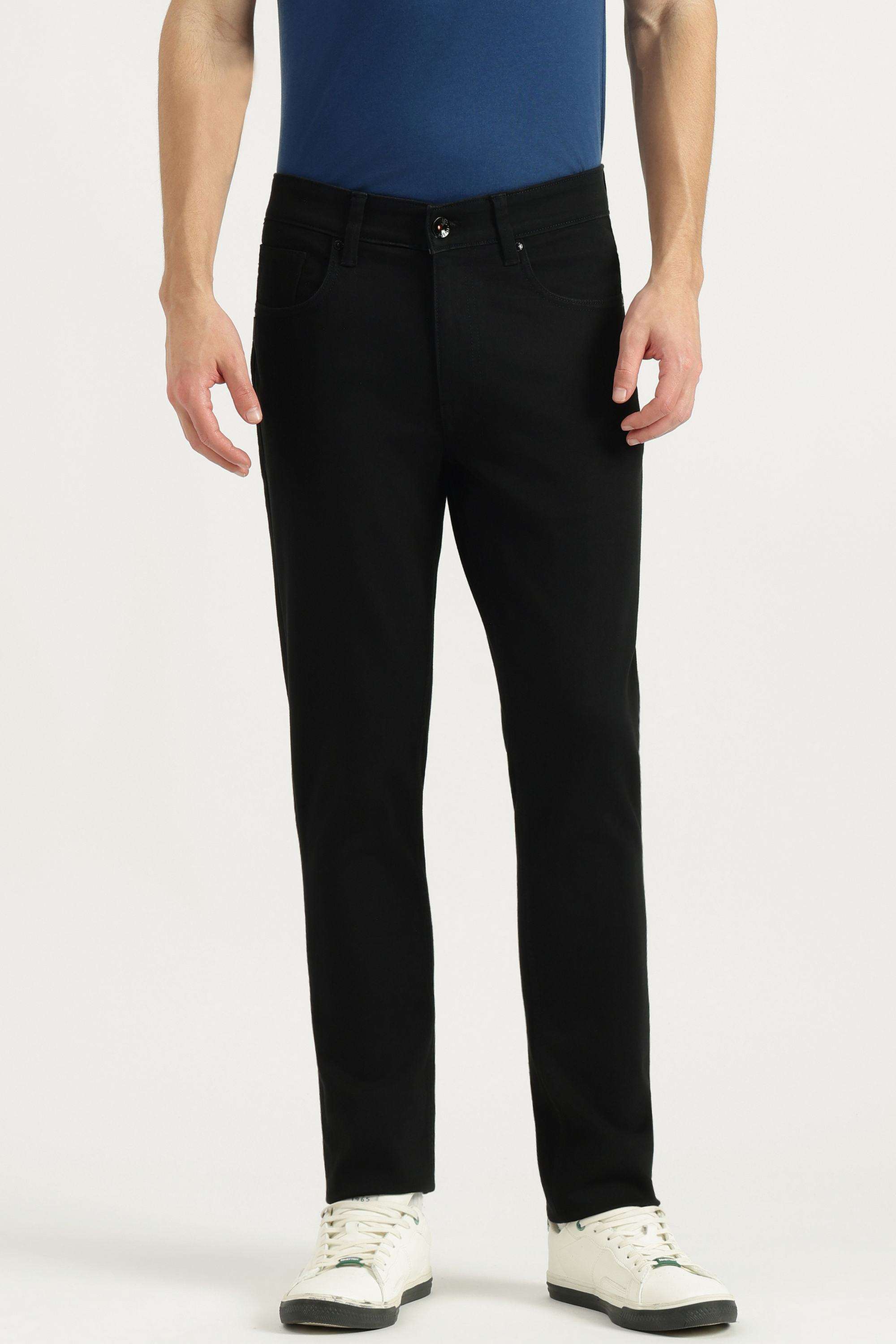 Solid-Cotton-Blend-Skinny-Fit-Men-s-Jeans