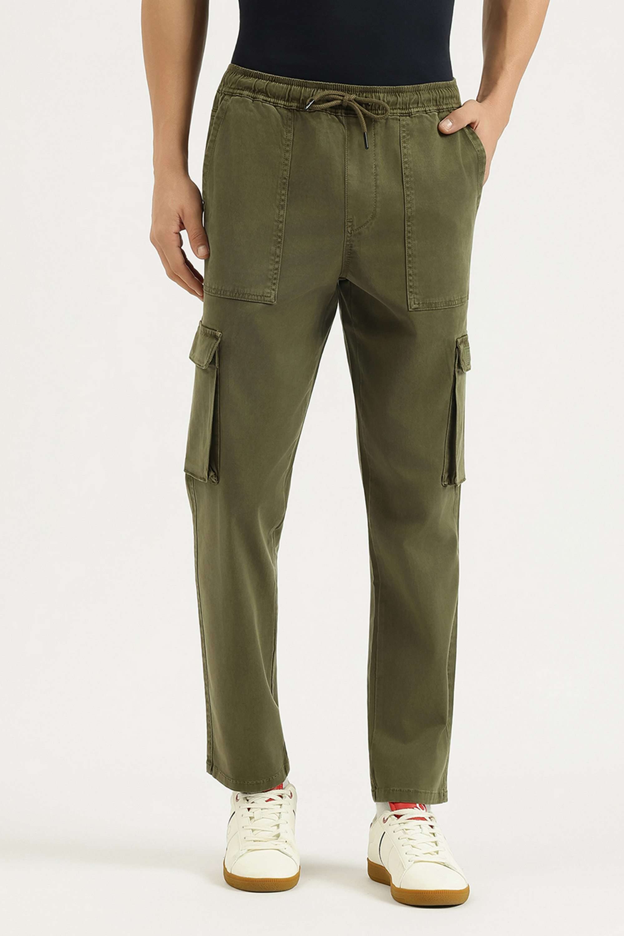 Solid-Cotton-Blend-Relaxed-Fit-Men-s-Trousers