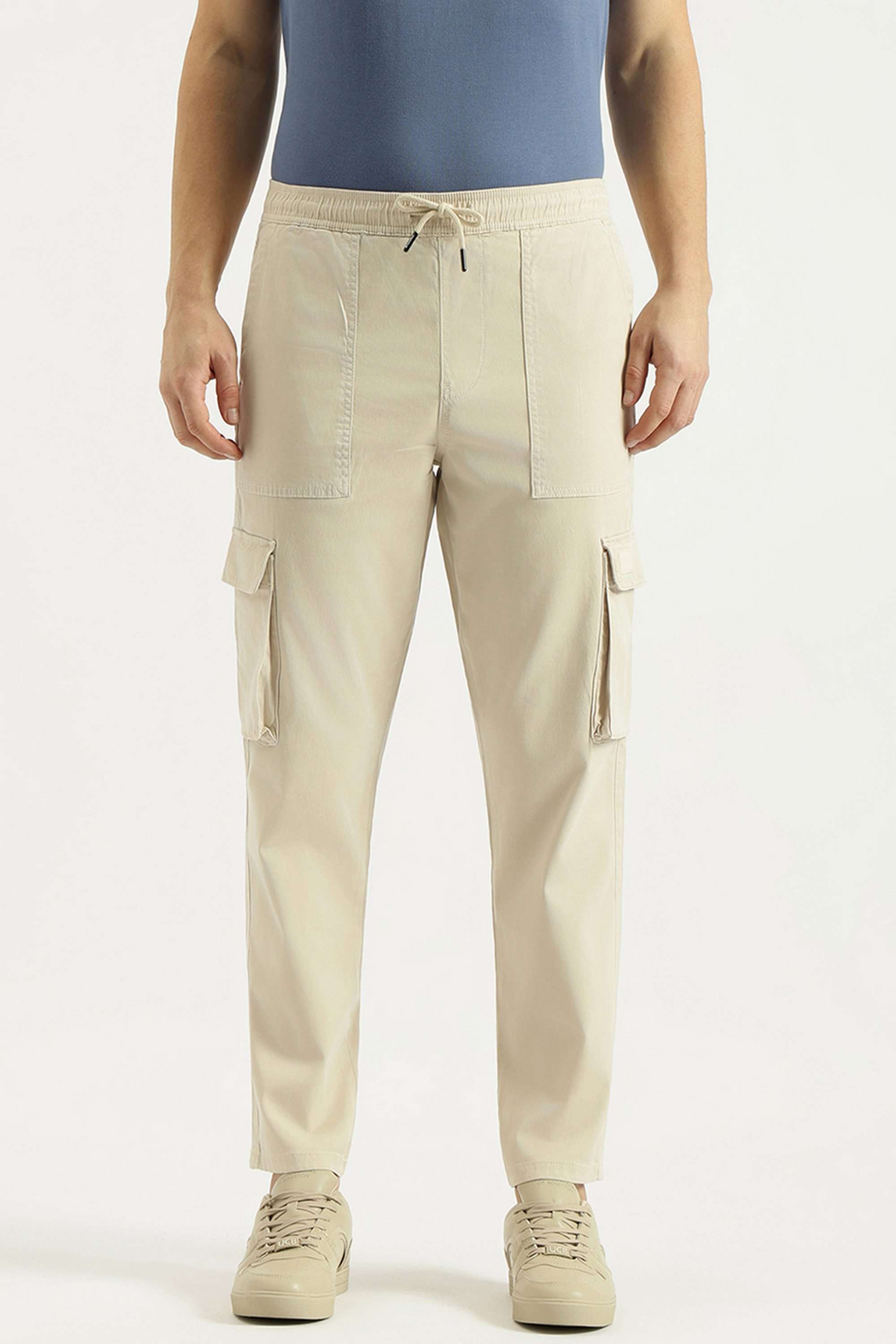 Solid-Cotton-Blend-Relaxed-Fit-Men-s-Trousers