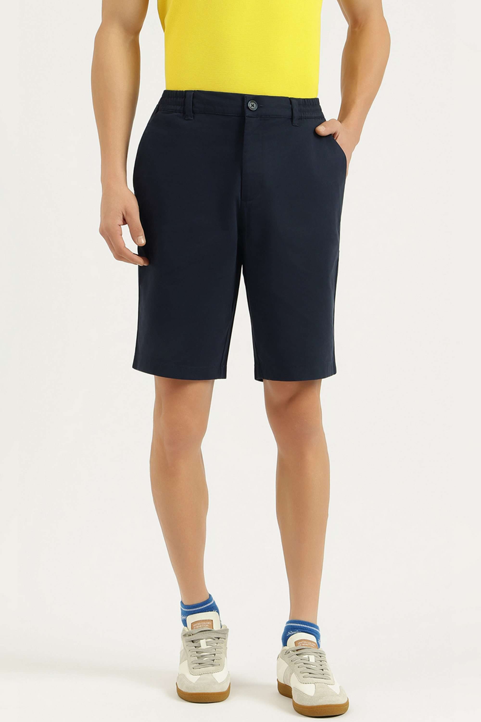 Solid-Cotton-Blend-Relaxed-Fit-Men-s-Shorts