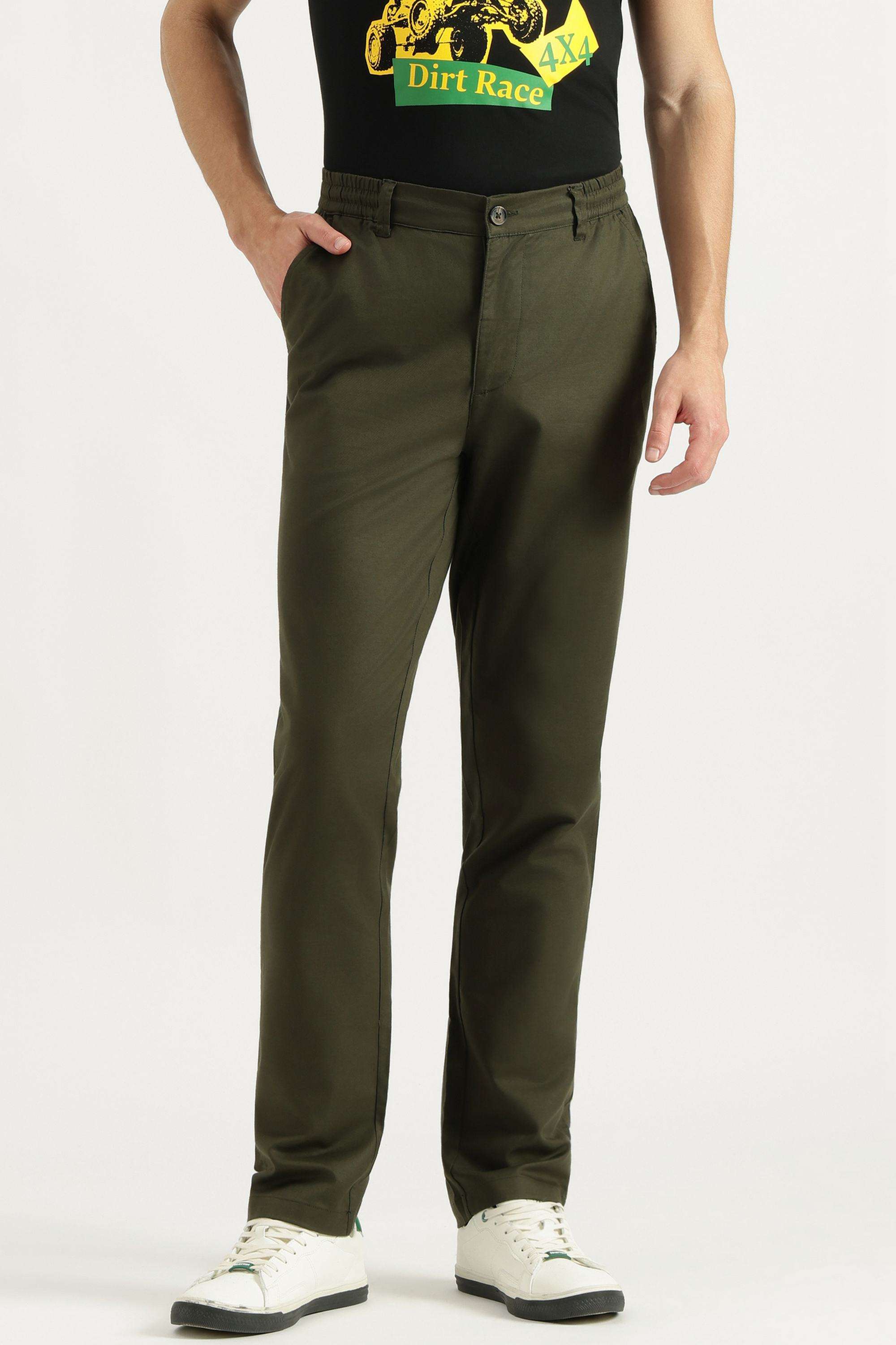 Solid-Cotton-Blend-Relaxed-Fit-Men-s-Casual-Trousers
