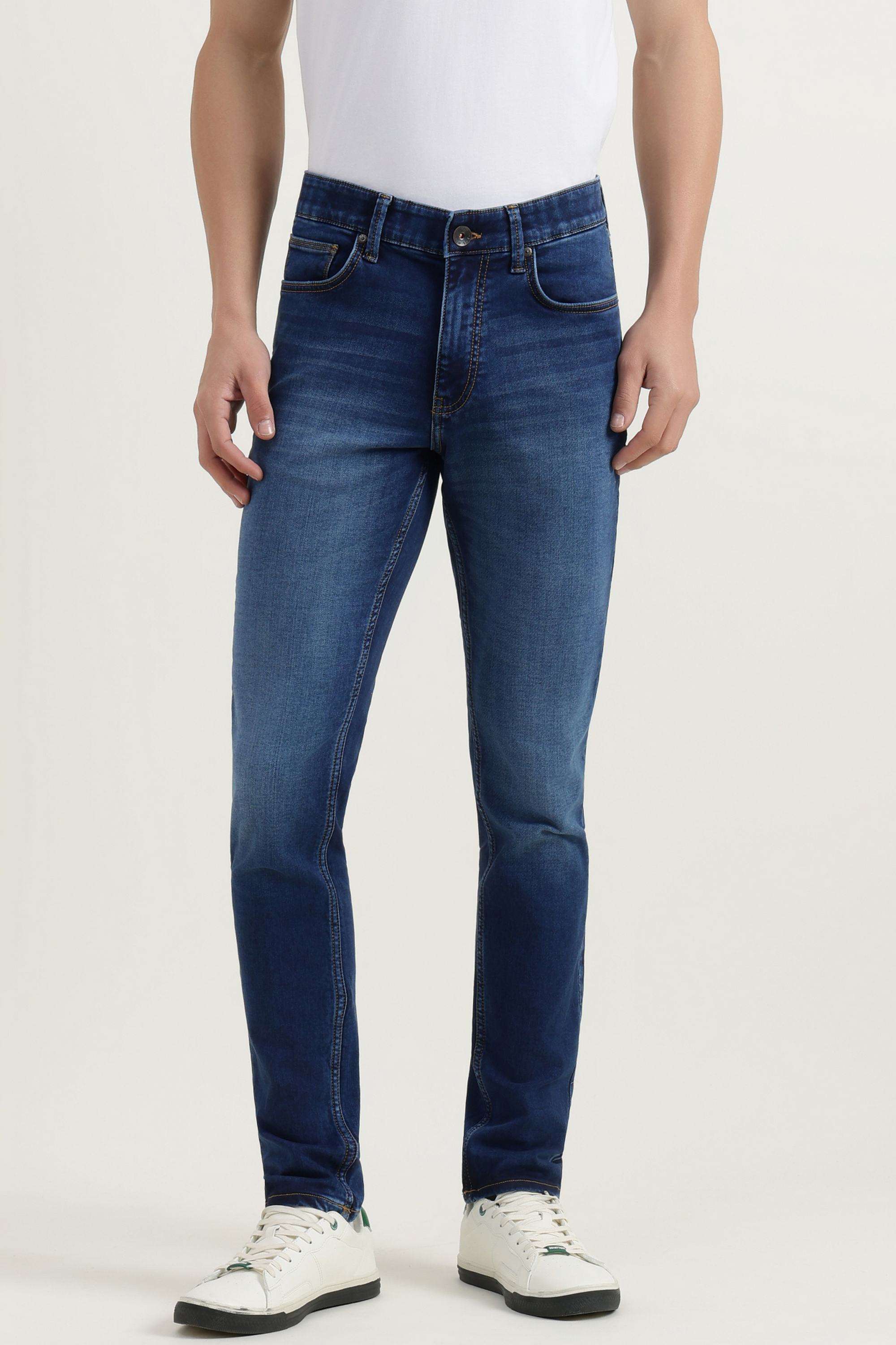 Solid-Cotton-Blend-Skinny-Fit-Men-s-Jeans