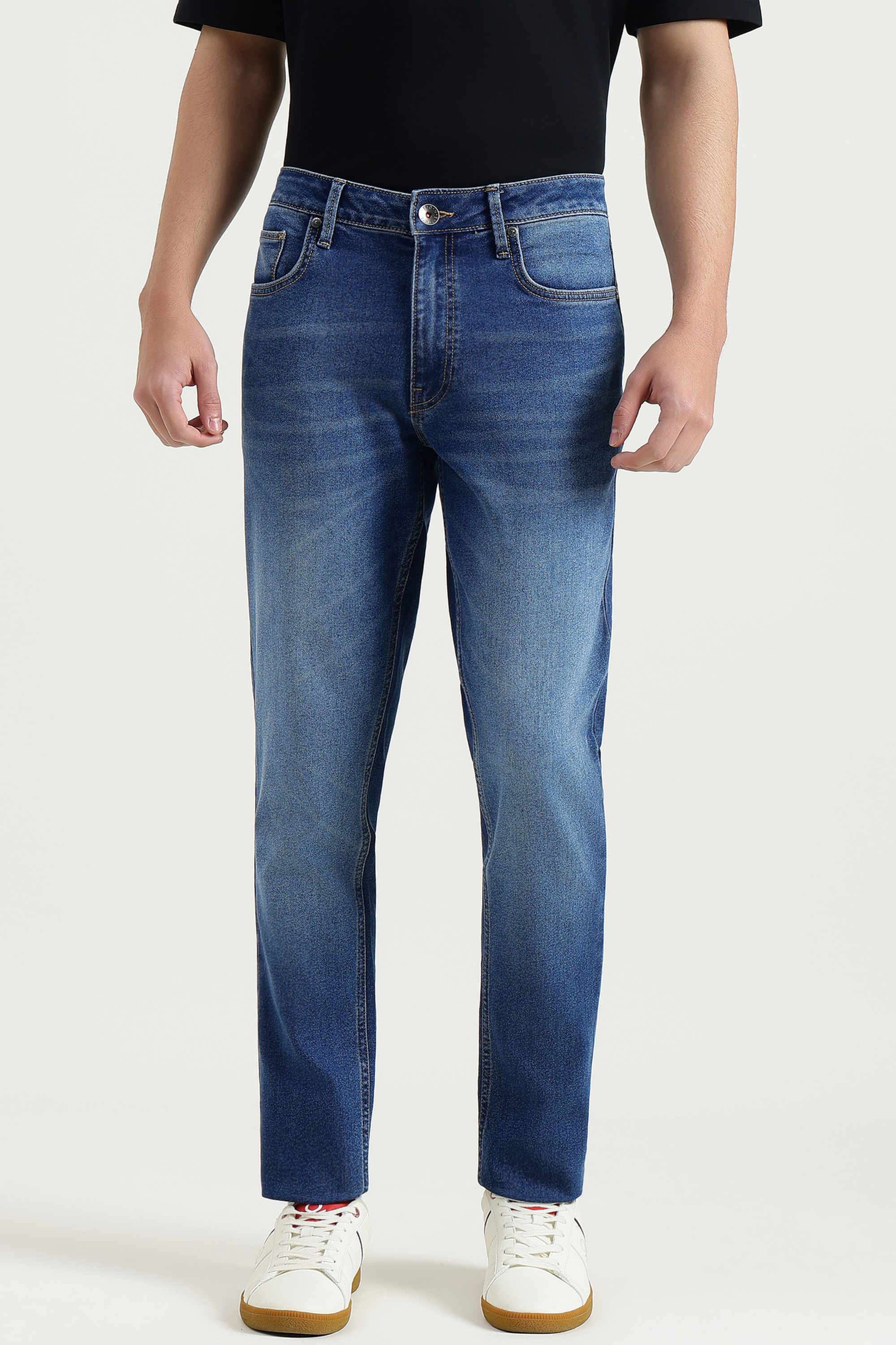 Solid-Cotton-Blend-Skinny-Fit-Men-s-Jeans