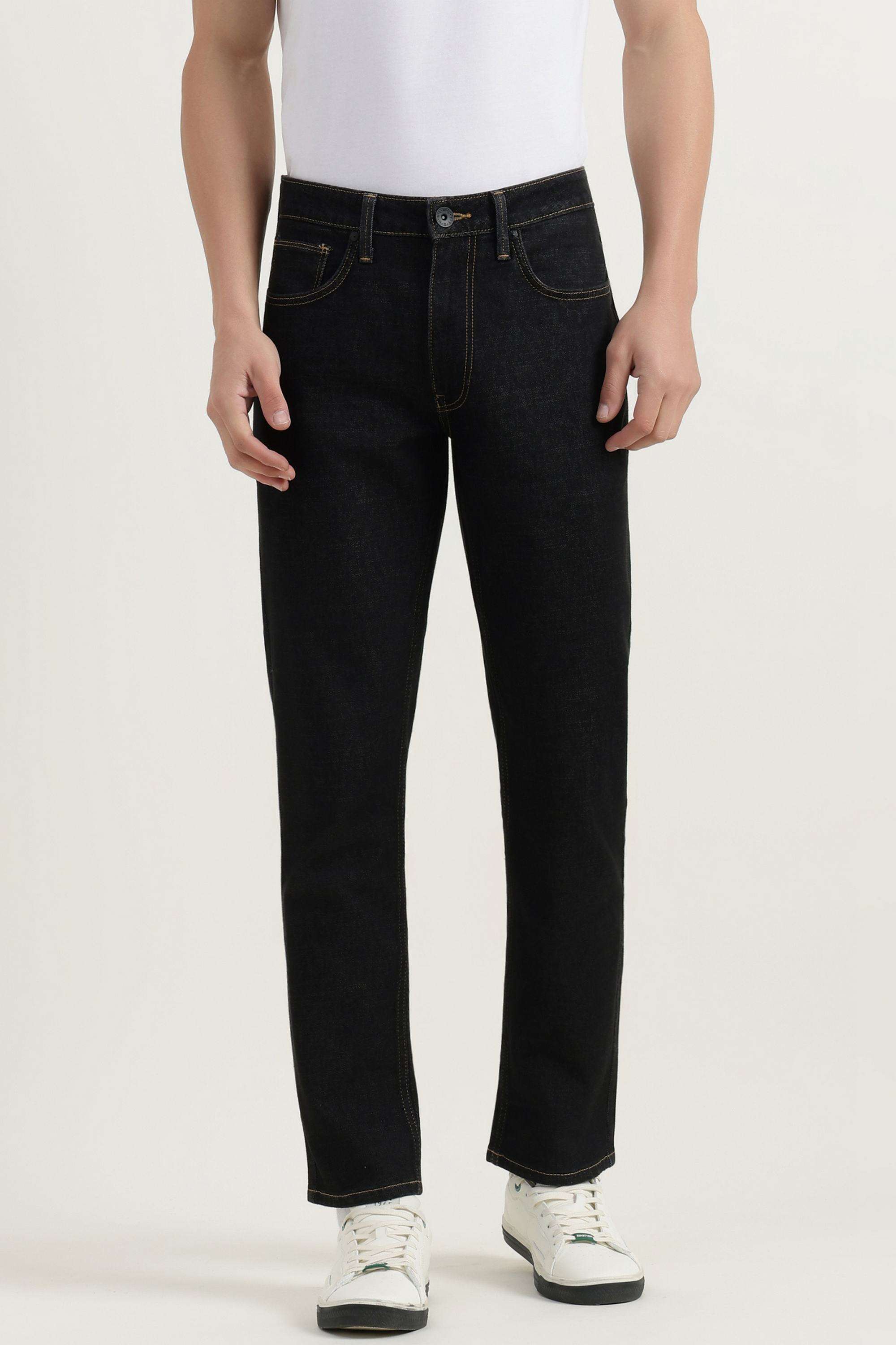 Solid-Cotton-Blend-Straight-Fit-Men-s-Jeans