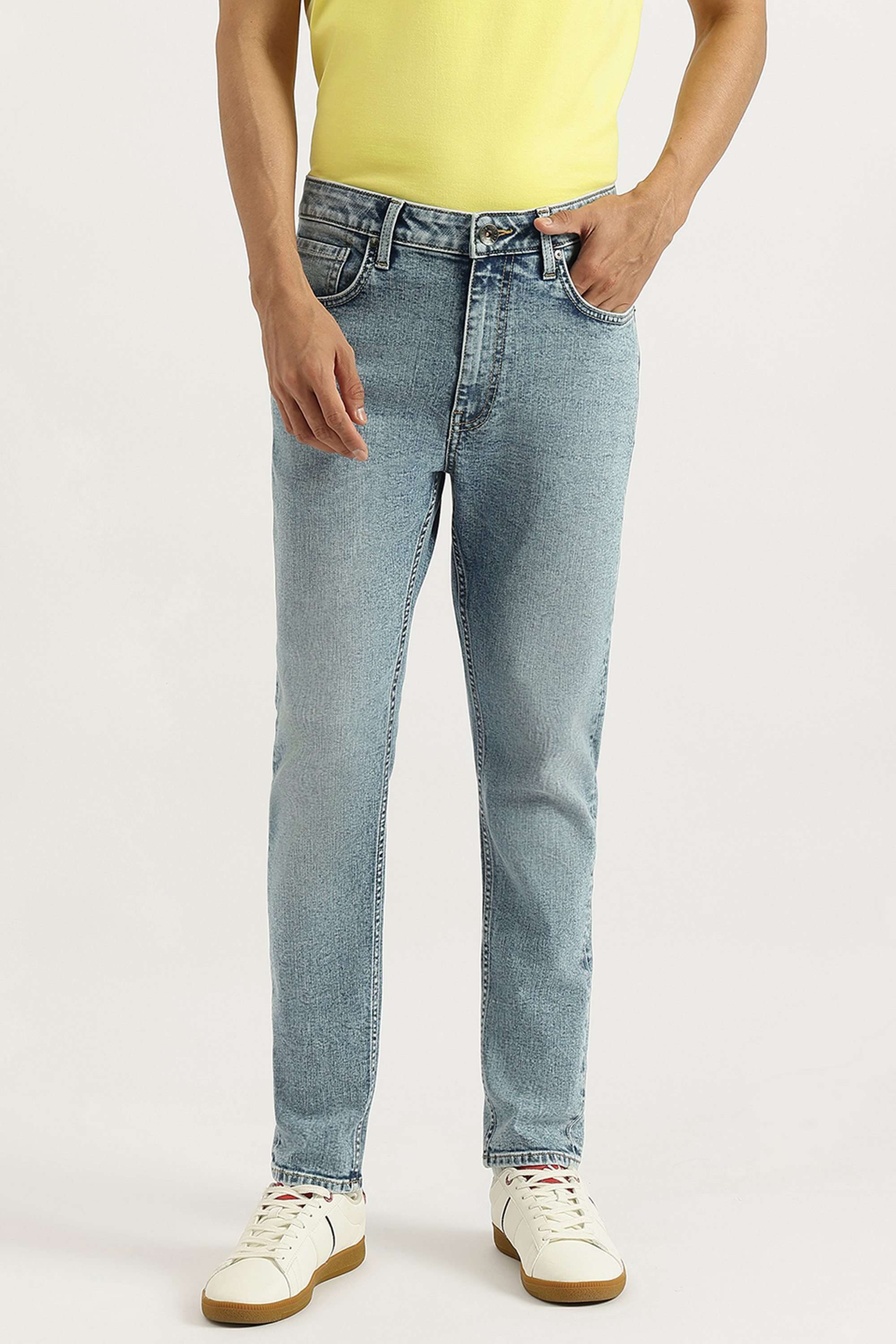 Solid-Cotton-Blend-Relaxed-Fit-Men-s-Jeans