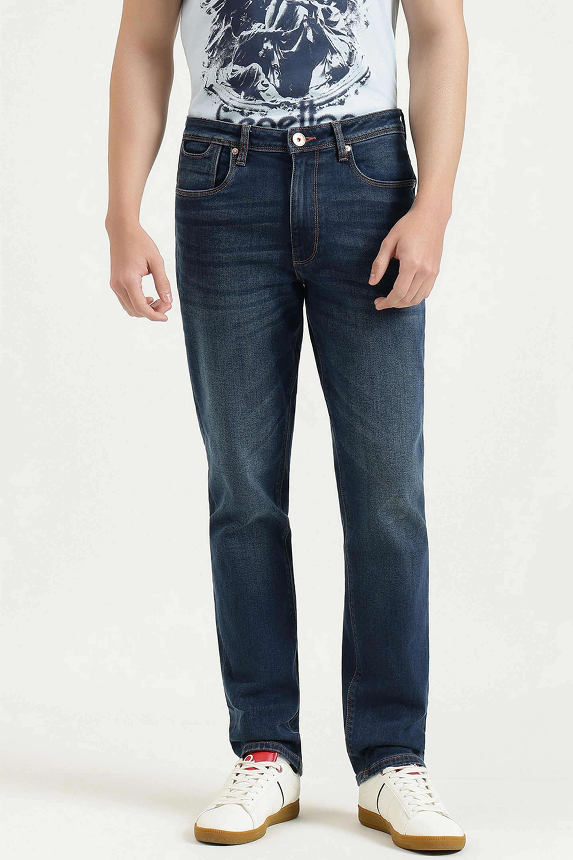 Solid-Cotton-Blend-Straight-Fit-Men-s-Jeans
