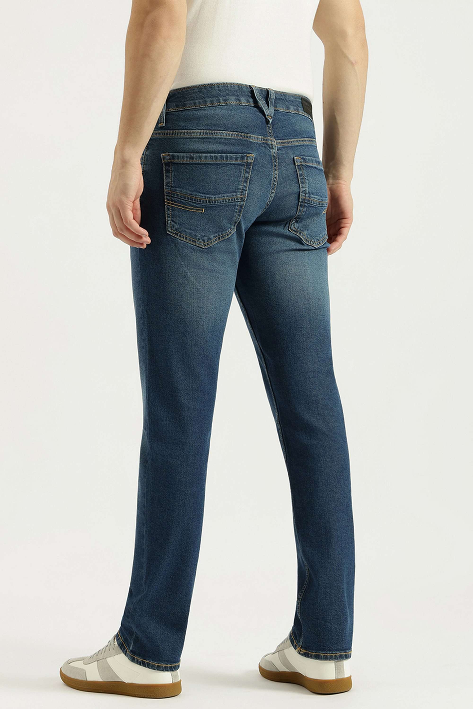 Solid-Cotton-Blend-Straight-Fit-Men-s-Jeans