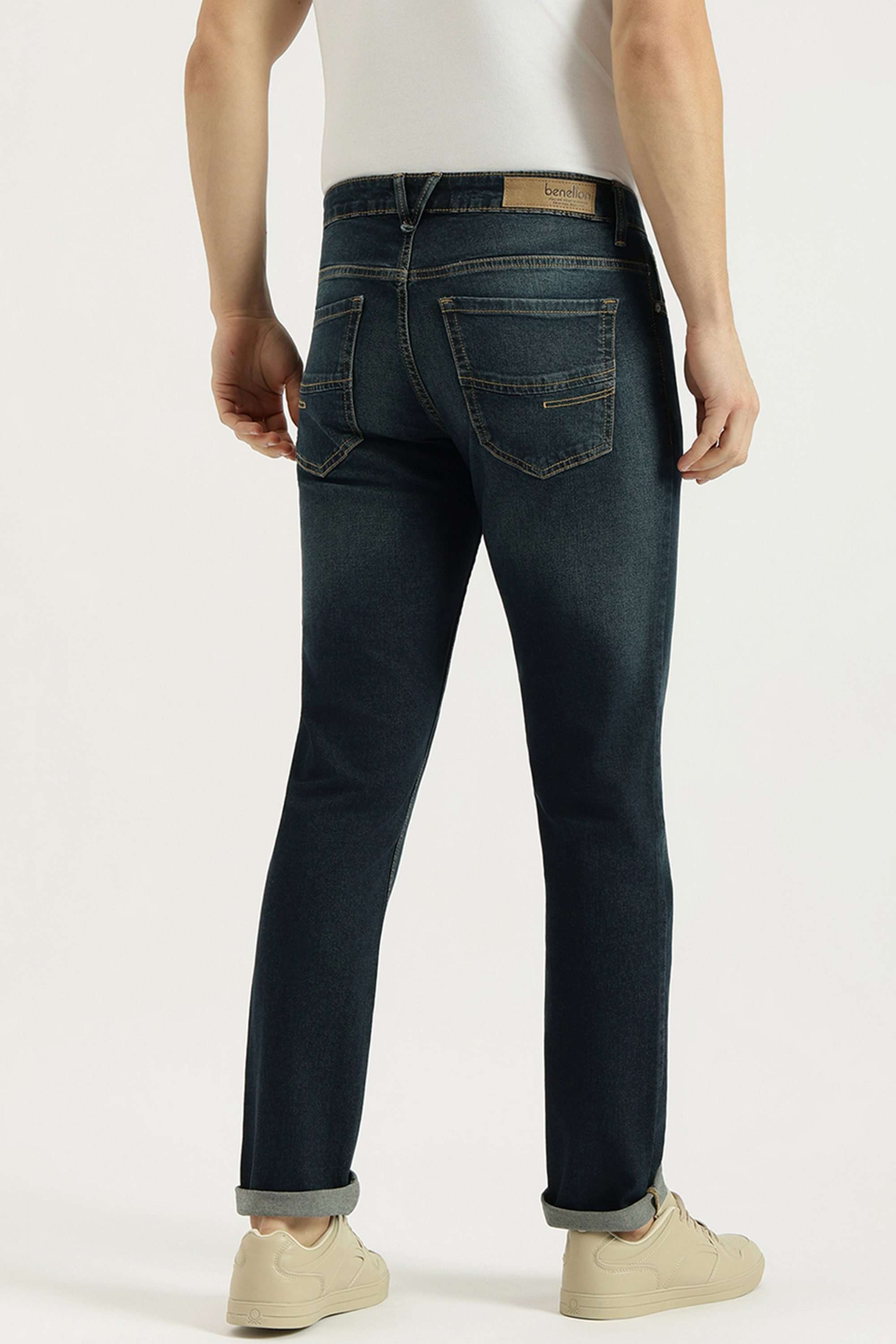 Solid-Cotton-Blend-Straight-Fit-Men-s-Jeans