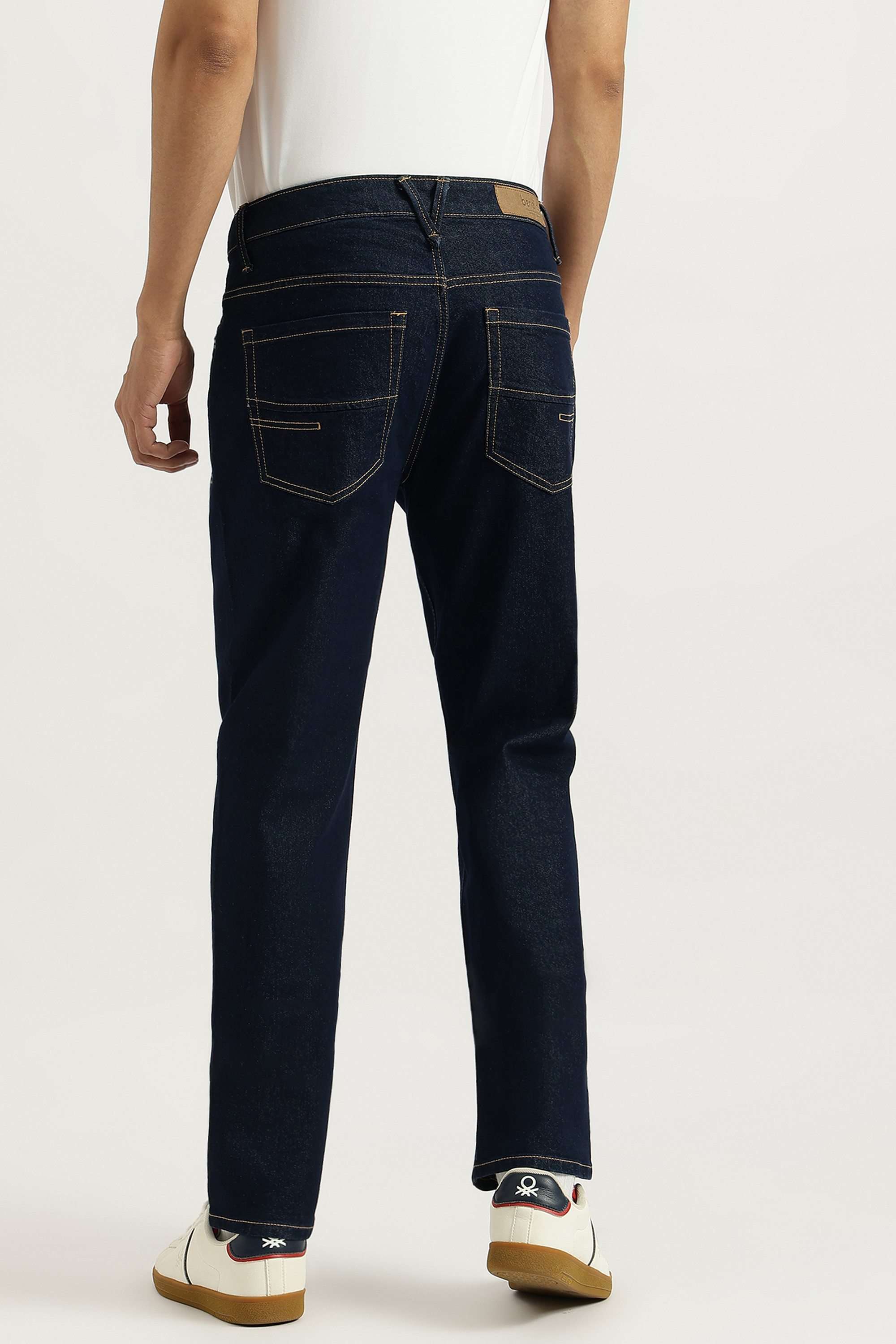 Solid-Cotton-Blend-Straight-Fit-Men-s-Jeans