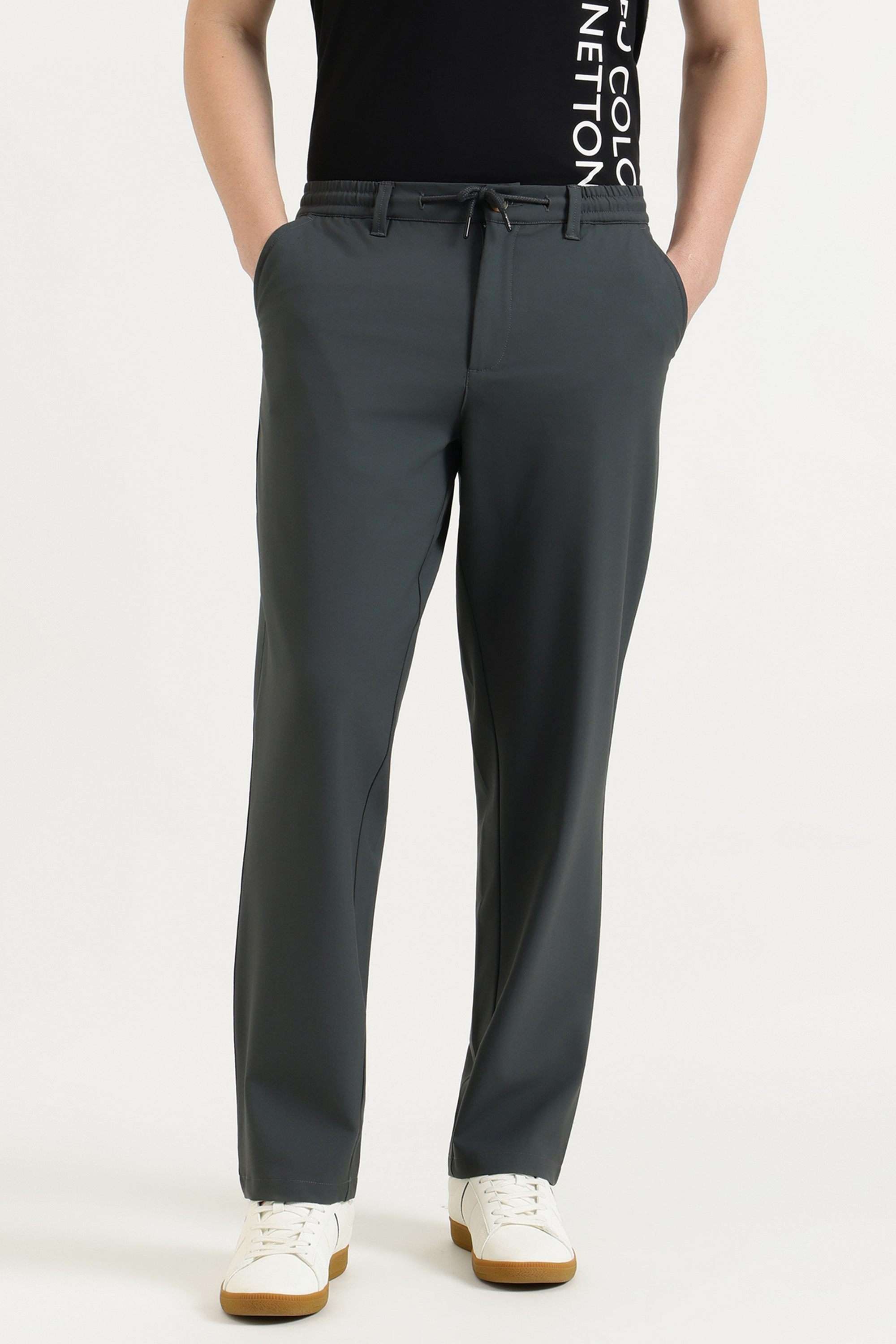 Solid-Poly-Cotton-Straight-Fit-Men-s-Casual-Trousers