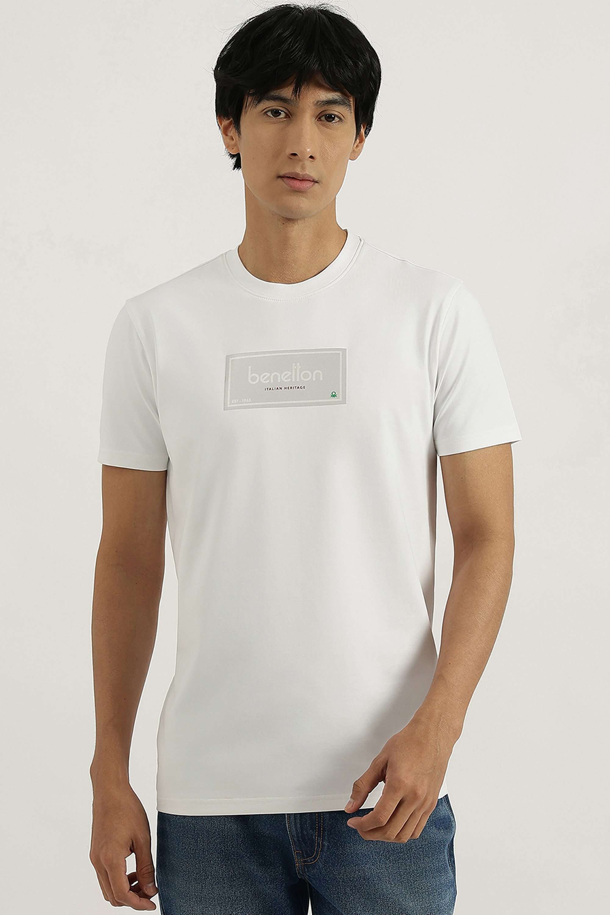 Solid-Cotton-Blend-Round-Neck-Men-s-T-Shirt