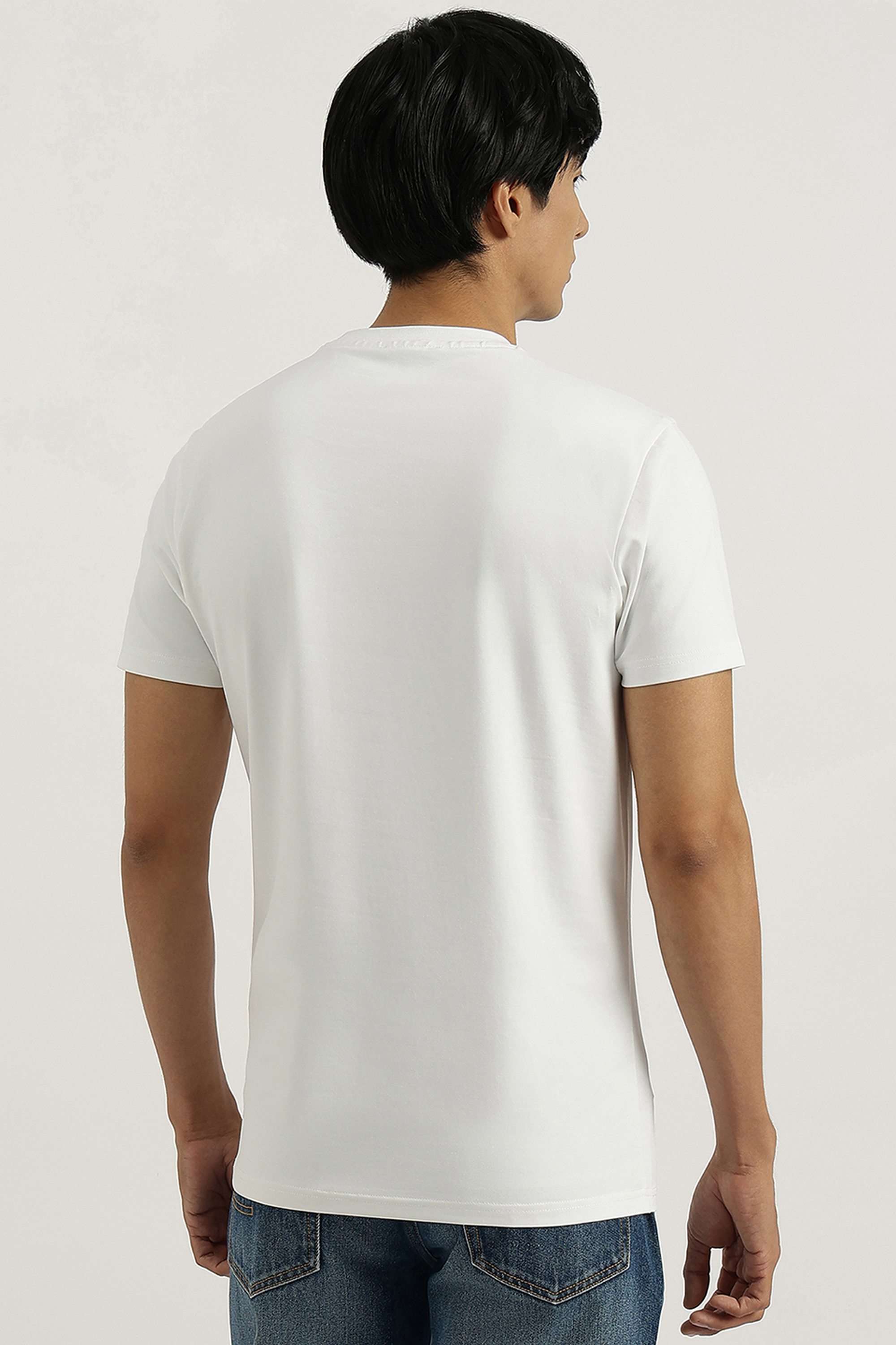 Solid-Cotton-Blend-Round-Neck-Men-s-T-Shirt